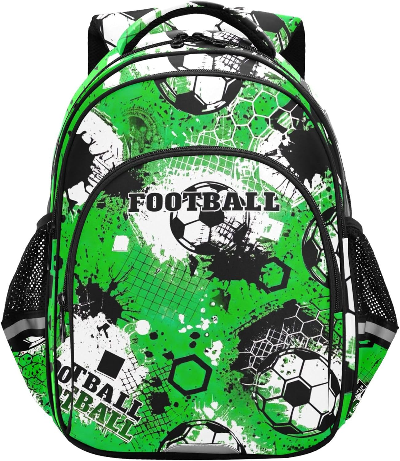 Joisal Soccer Ball Kids Backpack School Custom Personalized Green Football Print Bookdaypack Elementary Preschool image number 4