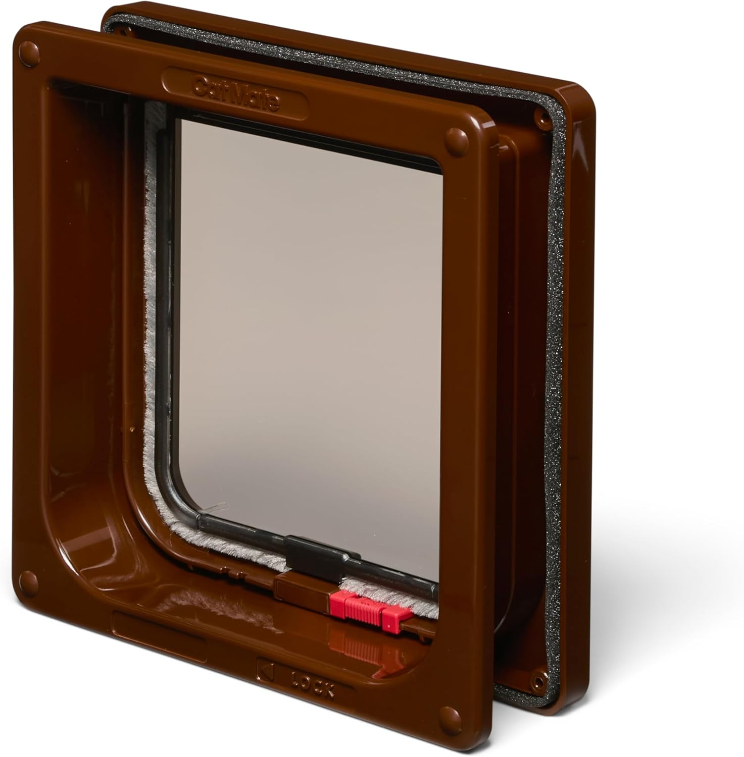 Cat Mate 2-Way-Locking Cat Flap with Door Liner to 50Mm (234) - Secure Lockable Door for Small to Medium Sized Cats, for UPVC, Wood and Wall, Brown image number 1