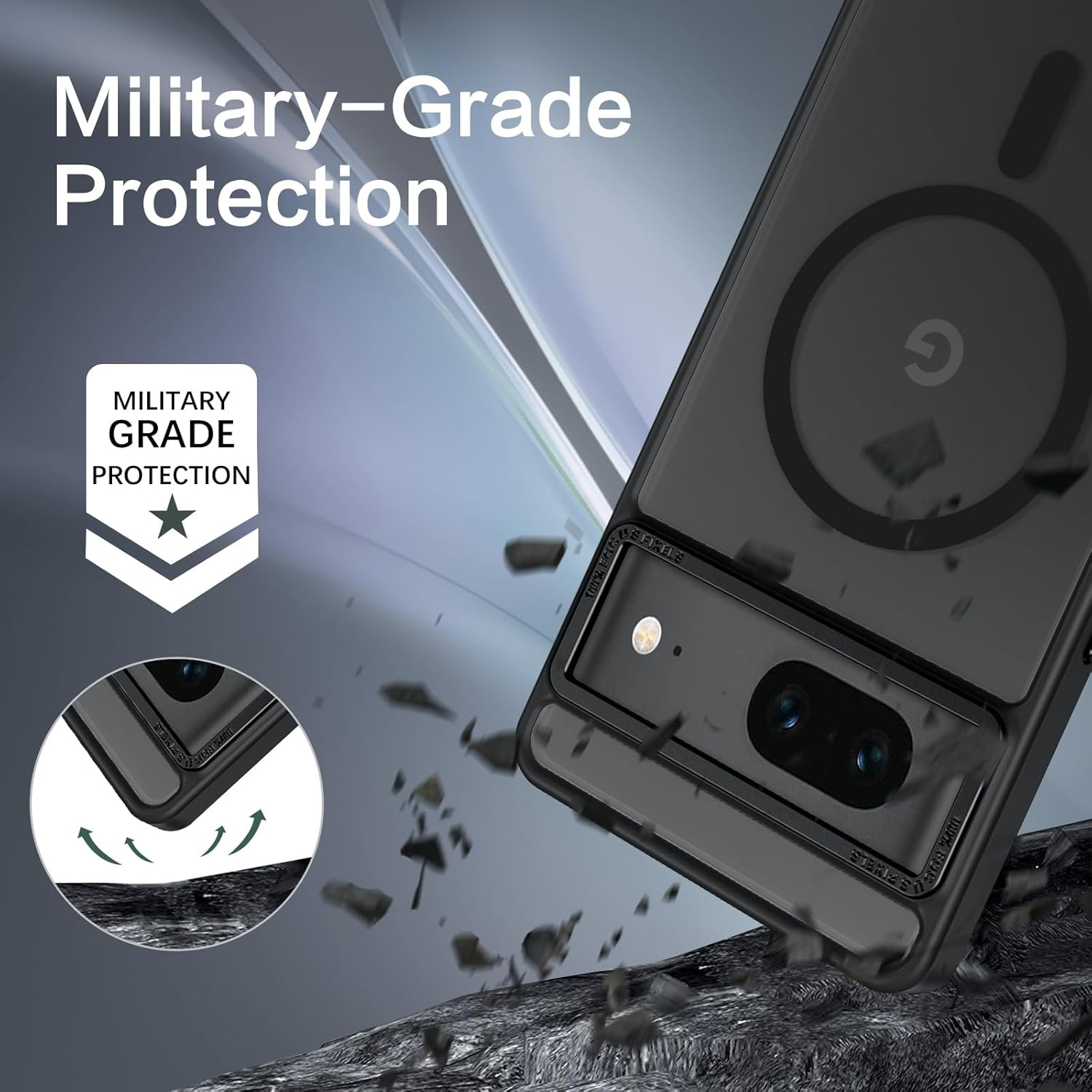 BENTOBEN for Google Pixel 7 Case, Magnetic Skin-Friendly Touch Slim Matte Phone Cases Compatible with Magsafe Wireless Charging, Rugged Shockproof Full Body Protective Cover for Pixel 7 6.3 Inch Black image number 6