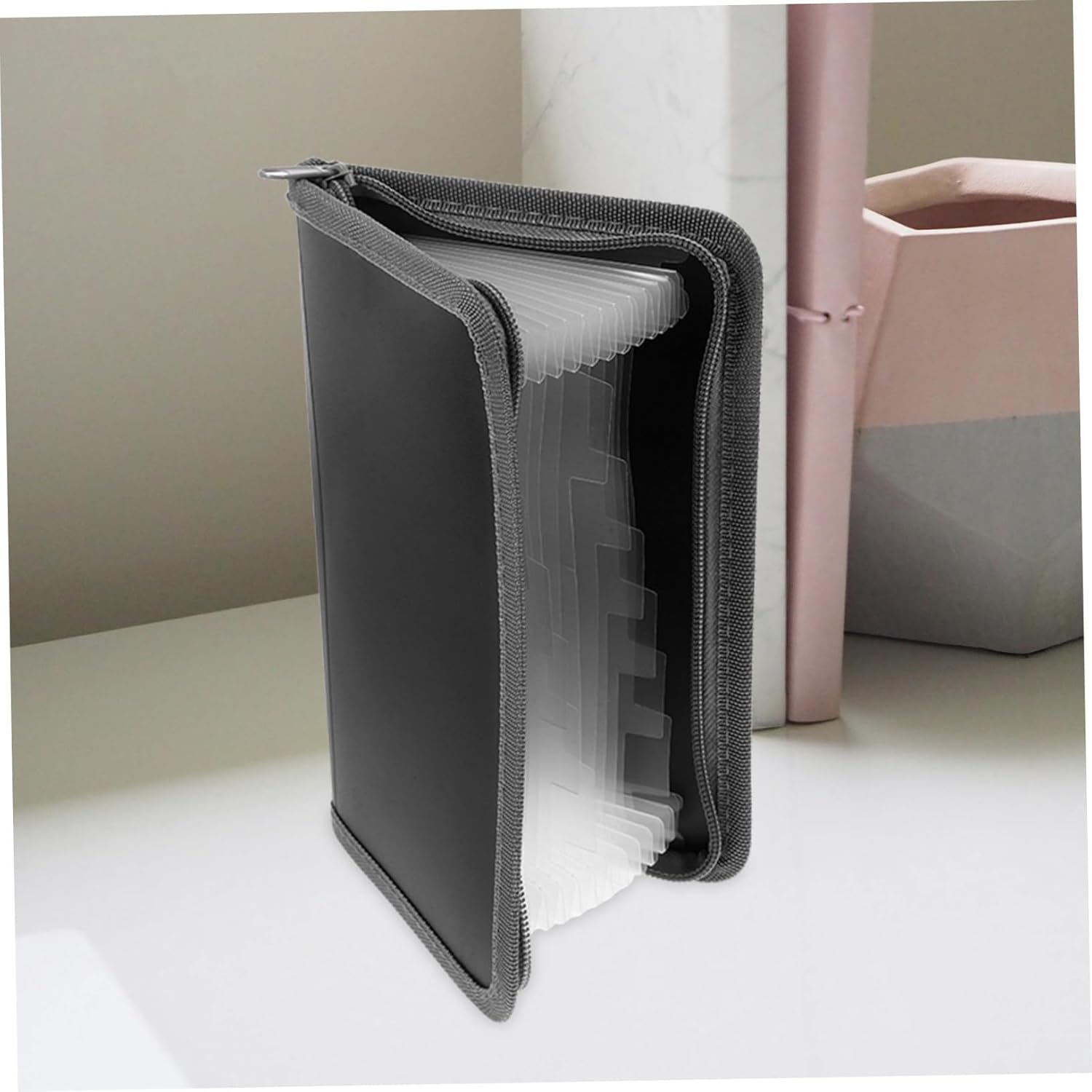 ROMISBABA Bill Accordion Bag Mini Zipper File Folder Multi-Layer Organizer for Business Travel