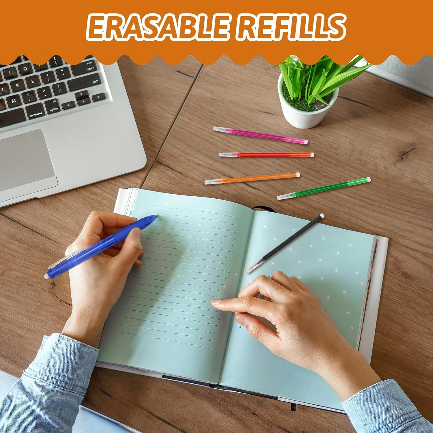 0.7 Mm Erasable Gel Ink Pen Refills Compatible with Frixion Friction, Smooth Writing Multicolor Retractable Fine Point Pen Refill for School Office Home Art (8 Colors, 24) image number 4