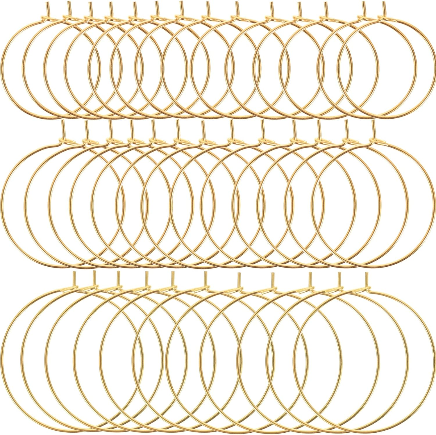 SEWACC 150Pcs Earring Hoops for Jewelry Making DIY Earring Circles round Beading Hoops Jeweley Making Finding for DIY Hoop Earrings Craft Golden