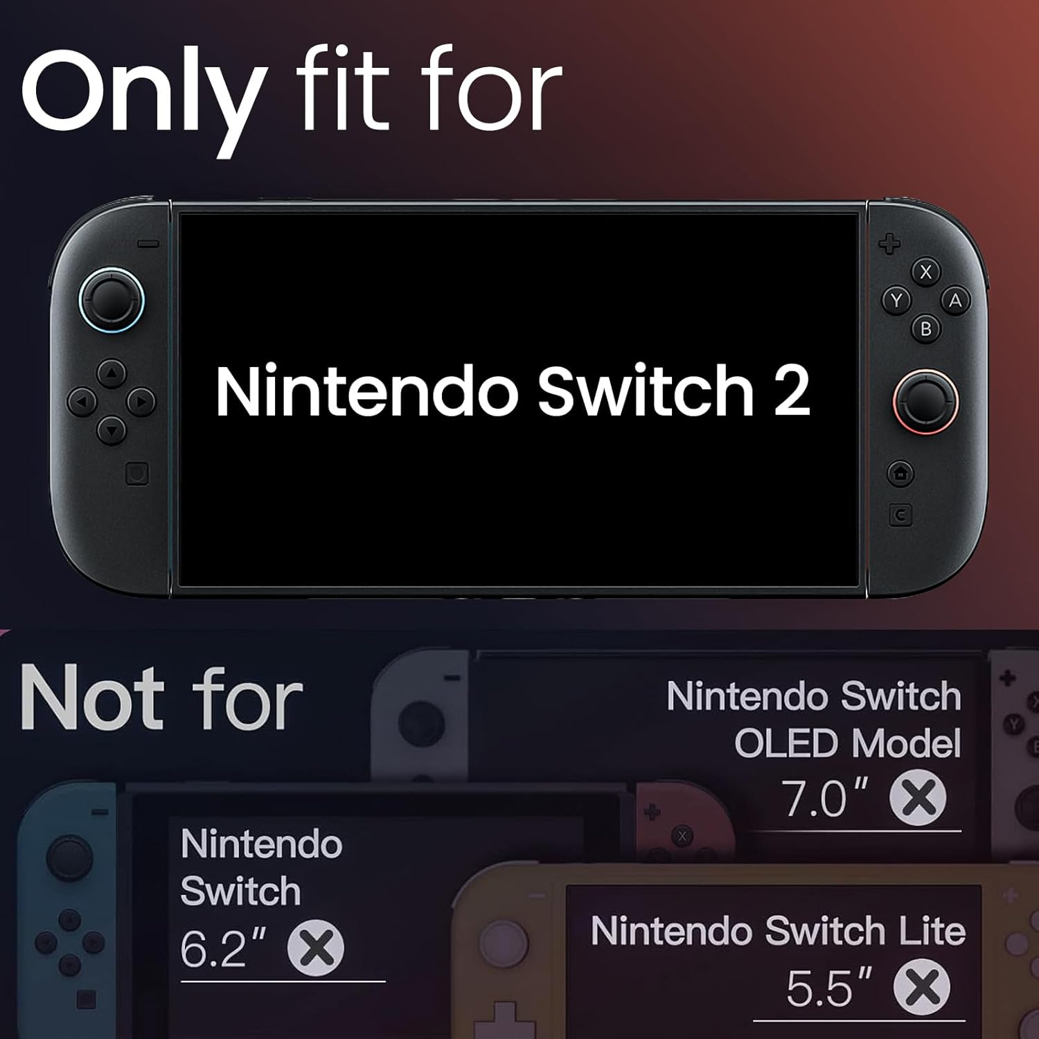 [2 Pack] BAFON Screen Protector for Nintendo Switch 2 2025, Ultra Thin Tempered Glass, Bubble-Free 9H Anti-Scratch Easy Install Glass for Switch 2 Screen image number 5