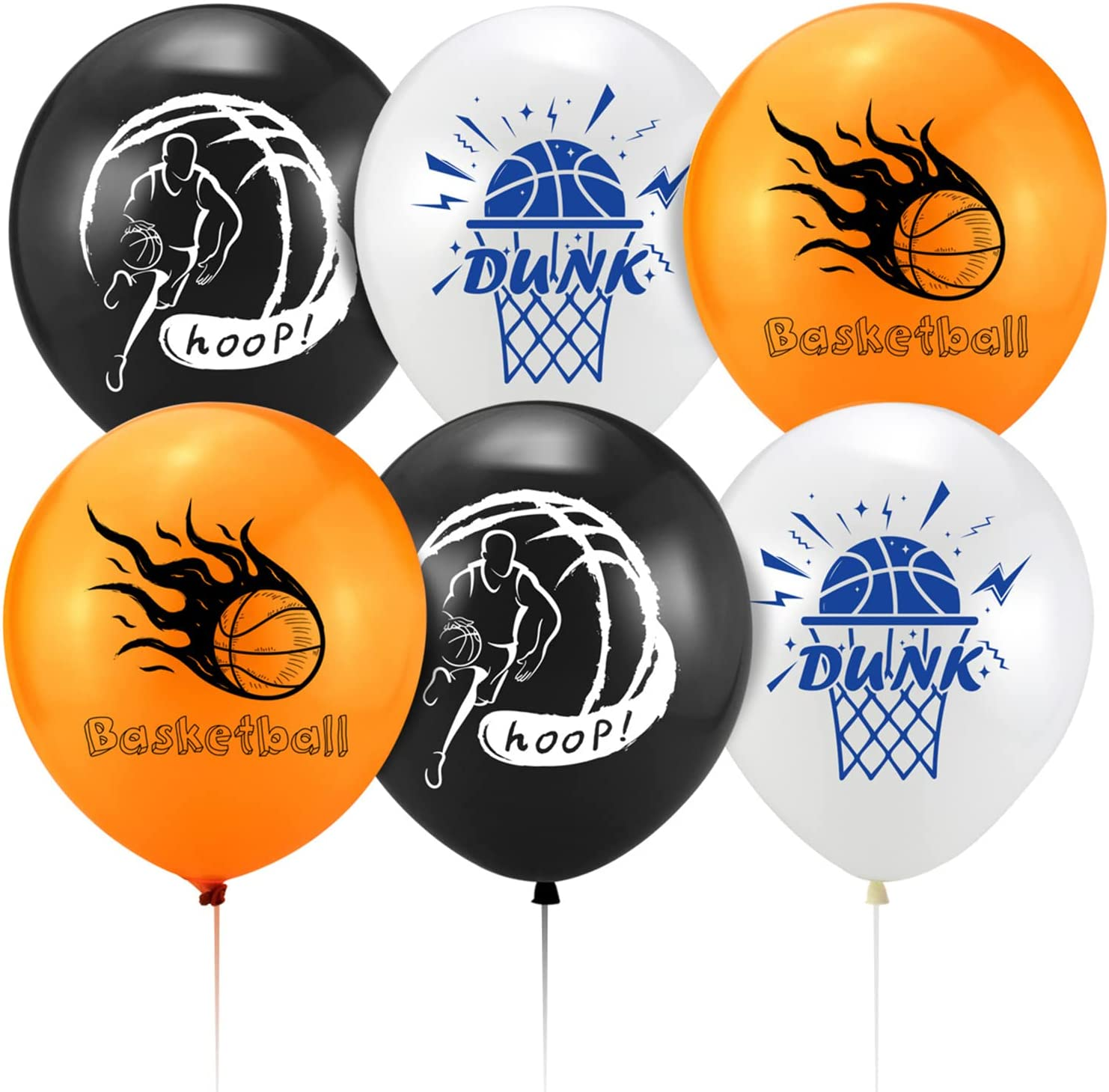 Yamibobo Basketball Party Supplies Kit, Basketball Foil & Latex Balloons, Banners, Cupcake Decorations, Cake Topper, Ribbons for Boys Sports Theme Birthday image number 6