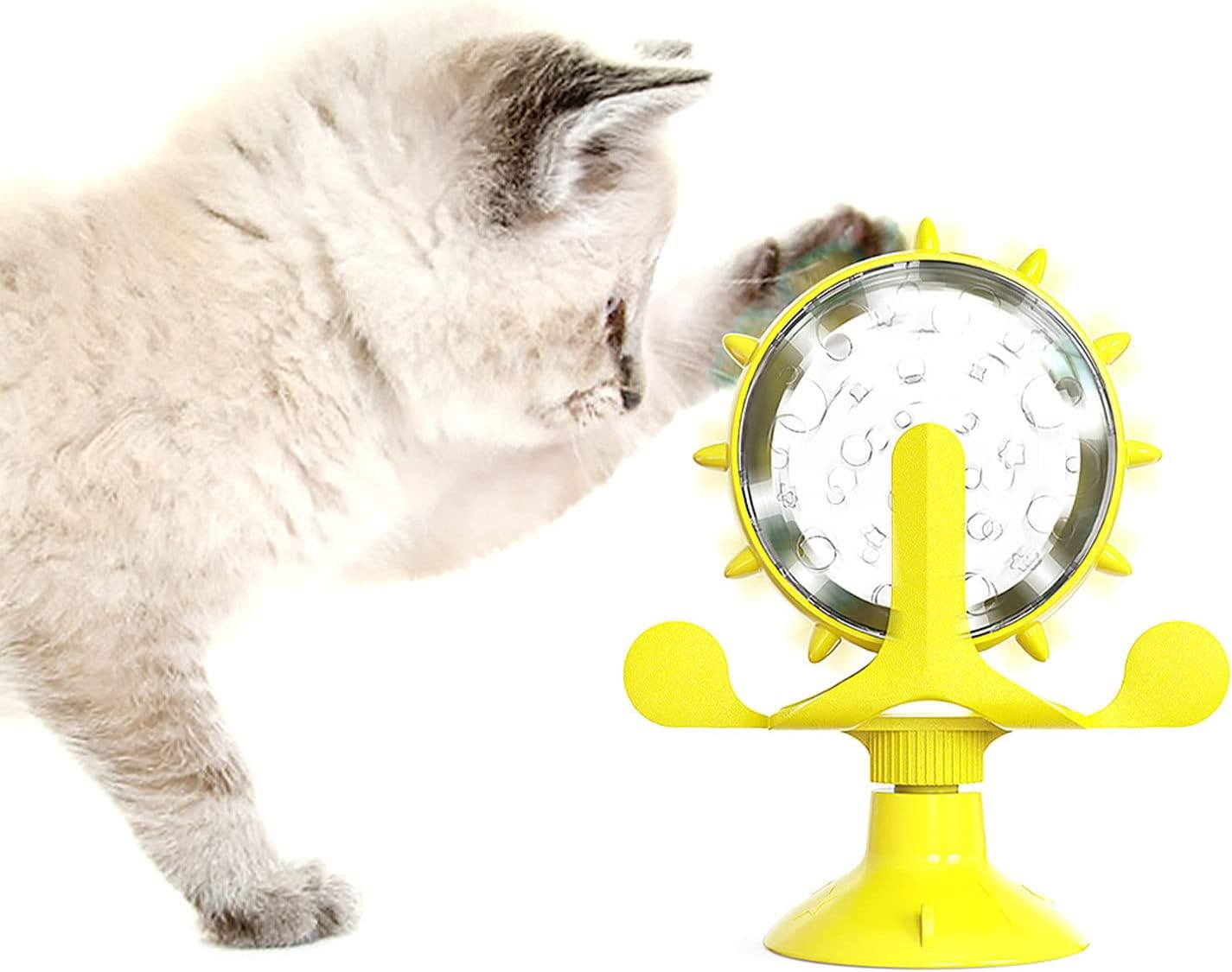 Cat Leaking Toy,Food Dispenser Toys with 360&deg; Rotatable Wheel | Ferris Wheel Shape Food-Dispensing Toys for Kitten, Cat, and Dog Gyouza