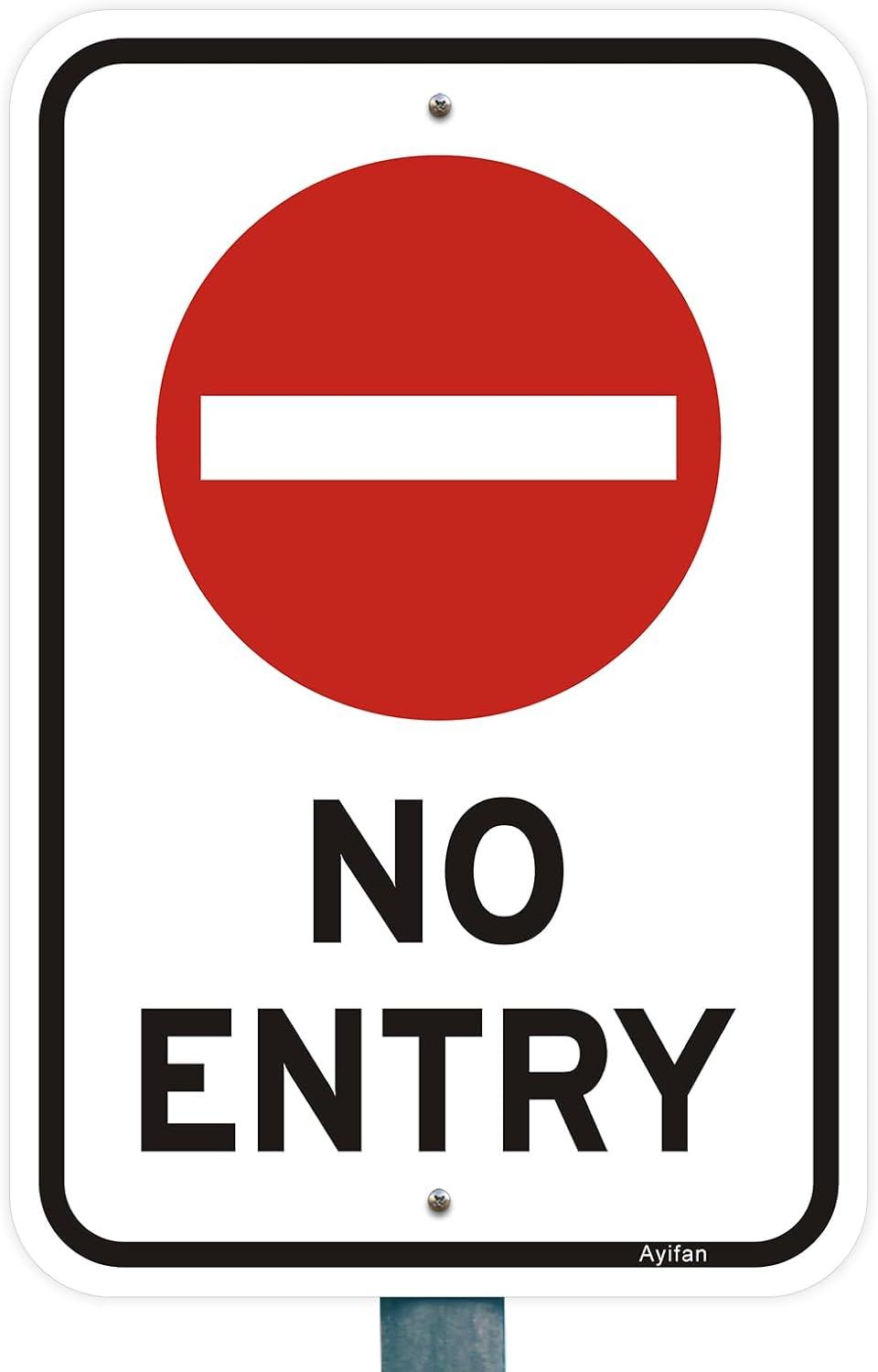 No Entry Sign, Reflective Do Not Enter Metal Signs, 12 X 18 Inches Rust-Free Aluminum, UV Protected, Easy Mounting Metal Warning Safety Signs (White-No Entry) image number 2