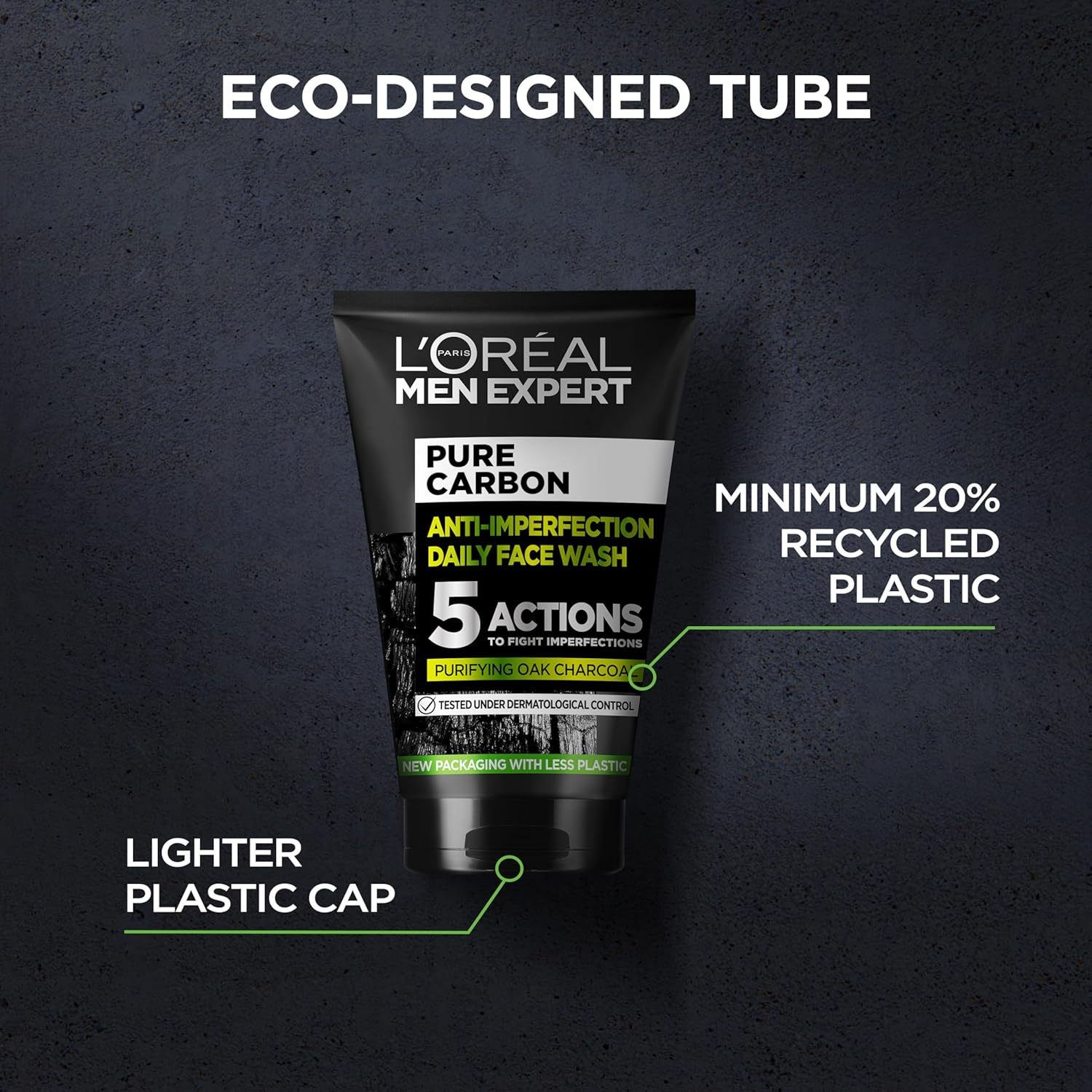 L'Oreal Paris Men Expert Pure Carbon Skincare Duo, Mens Anti-Imperfection Moisturiser 50Ml and Sa image number 3