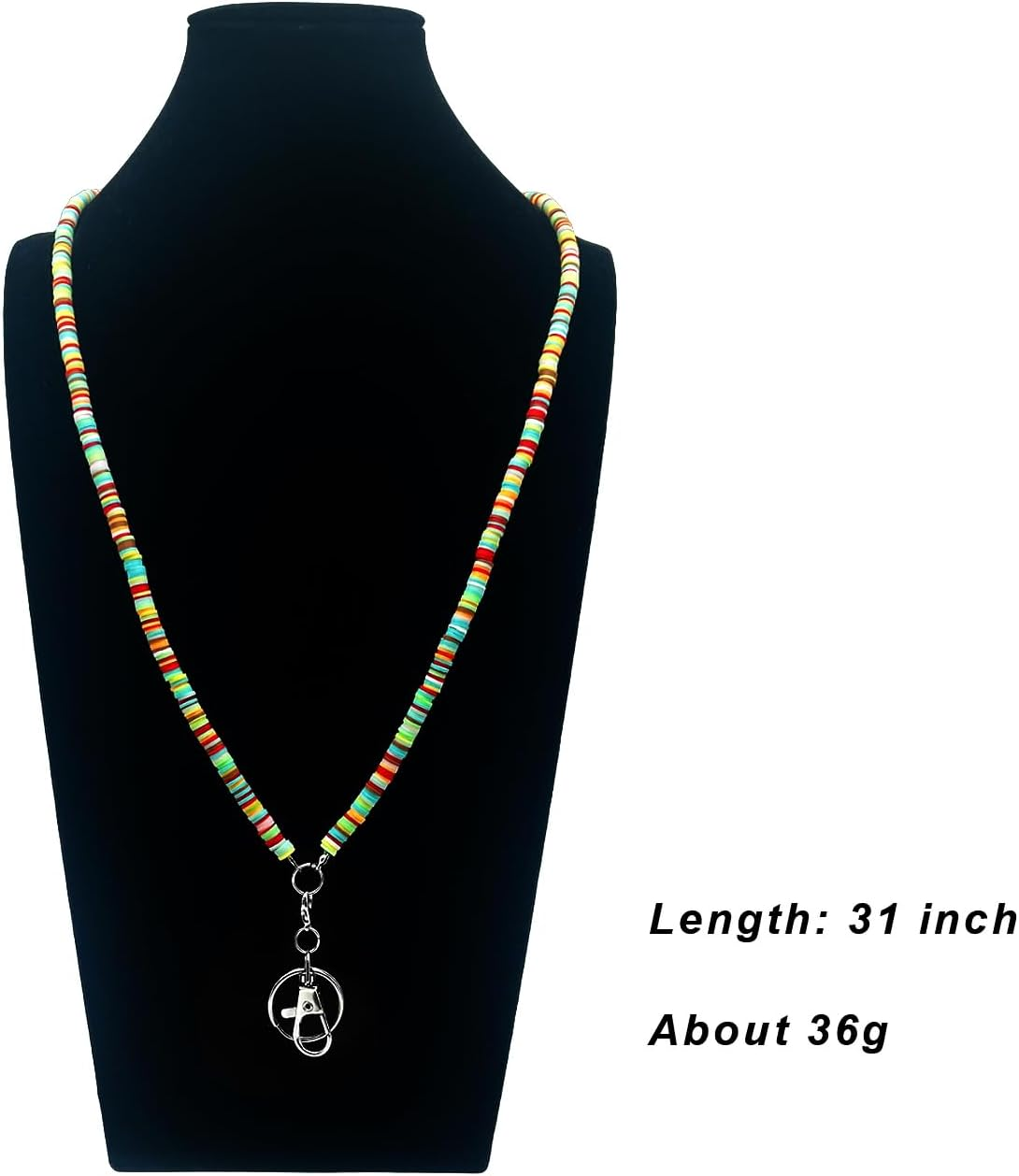 Beaded Teacher Lanyard Boho Cute Rainbow Lanyard Neck Keychain Lanyards for Cruise Ship Cards Id Badges and Keys image number 5