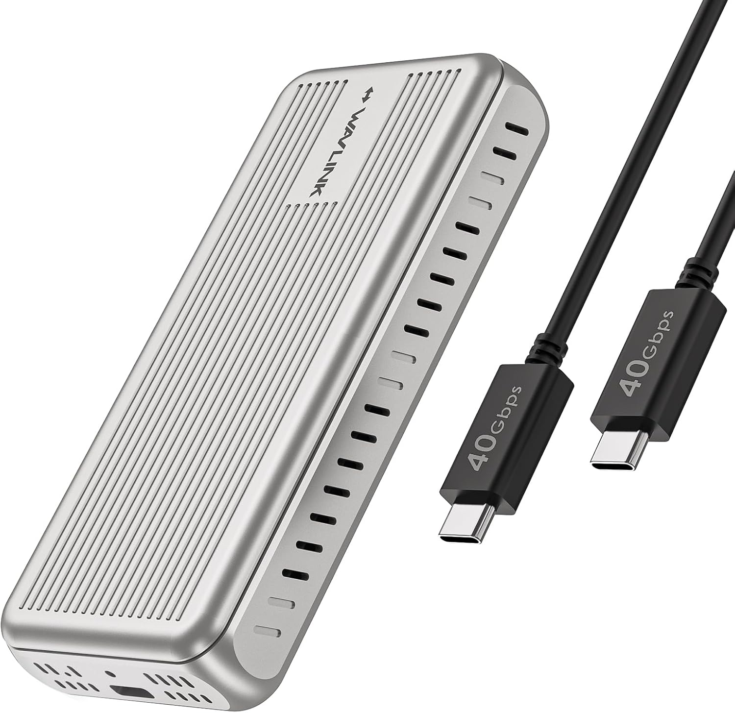 WAVLINK 40Gbps M.2 Nvme SSD Enclosure, Tool-Free Installation, Nvme Enclosure for MAC Mini Compatible with Thunderbolt 4/3/USB4/3.2/3.1/3.0/2.0, Support SSD Size 2230/2242/2260/2280 B+M/M-Key, Max 8TB