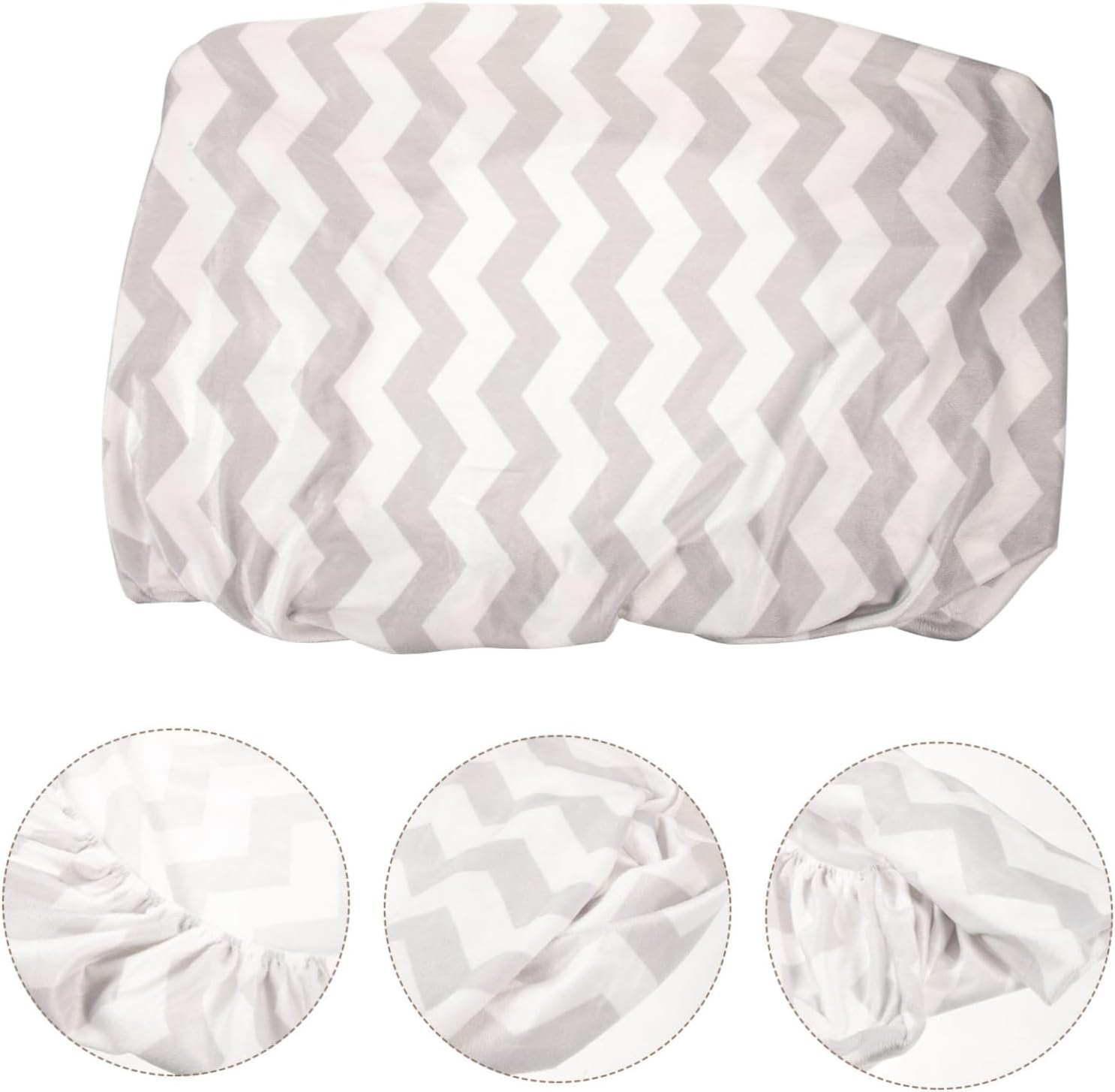 Baby Diaper Changing Pad Cover for Infants Portable Reusable Travel Changing Mat Cover Skin-Friendly Supple Baby Pad Sleeve in Grey Water Wave image number 5