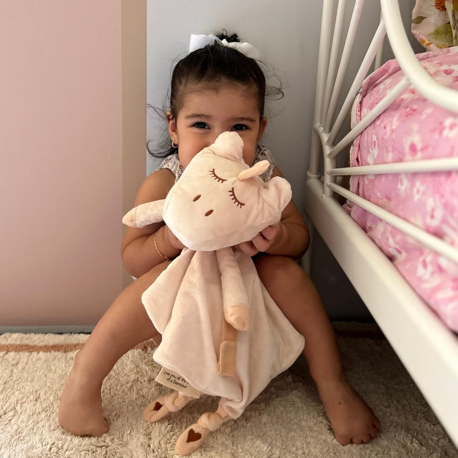 Schnorglesaurus Pink Noise & Lullaby Sleep Soother (Pearl Pink). Perfect Baby Gift. Helps to Soothes & Calms Babies and Toddlers to Sleep with Sensory Features. image number 1