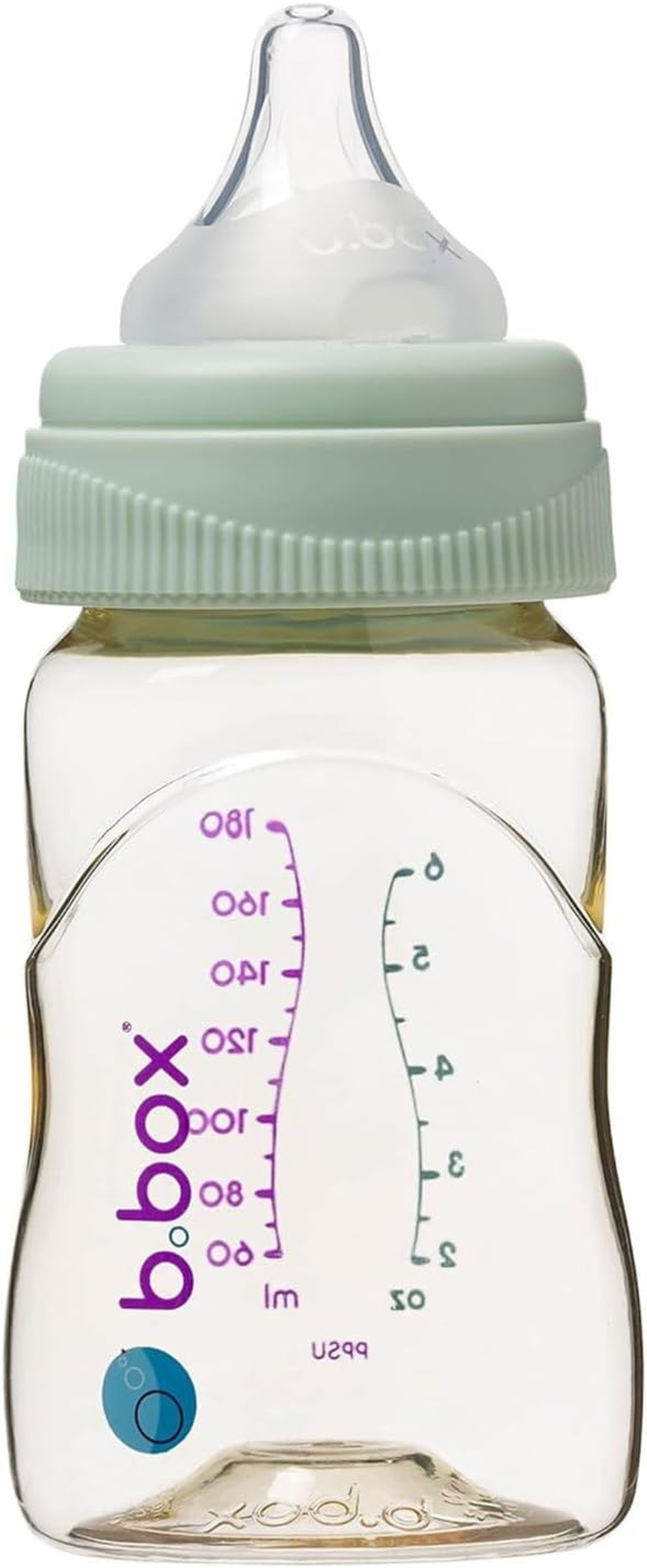 B.Box PPSU Breastfed Baby Bottle, Sage, 180 Ml Capacity