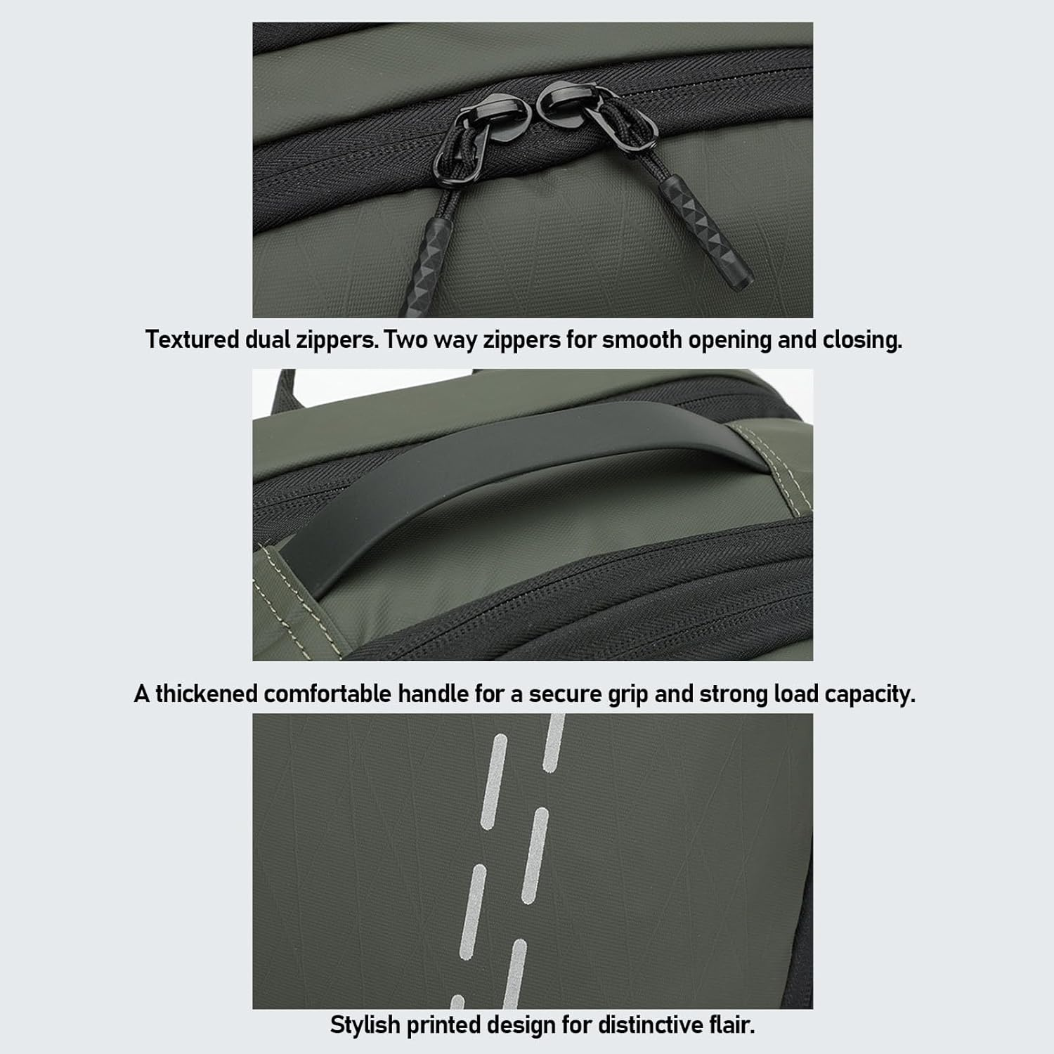 Focket Vacuum Backpack, Large Capacity Expandable Water Proof Laptop Backpack with Adjustable Chest Strap and Reinforced Handles, for Travel Business Trip Daily Use (Green) - Black image number 5