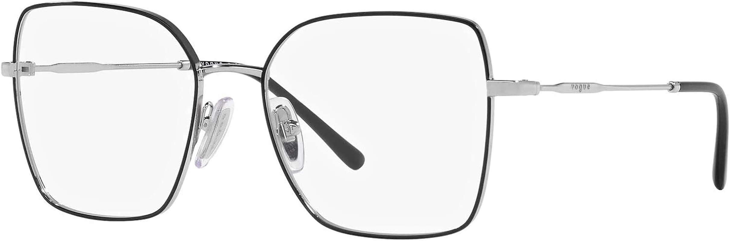 Vogue Eyewear Women'S Vo4274 Square  Eyewear Frames, Top Black/Silver/Demo Lens, 51 Mm image number 2