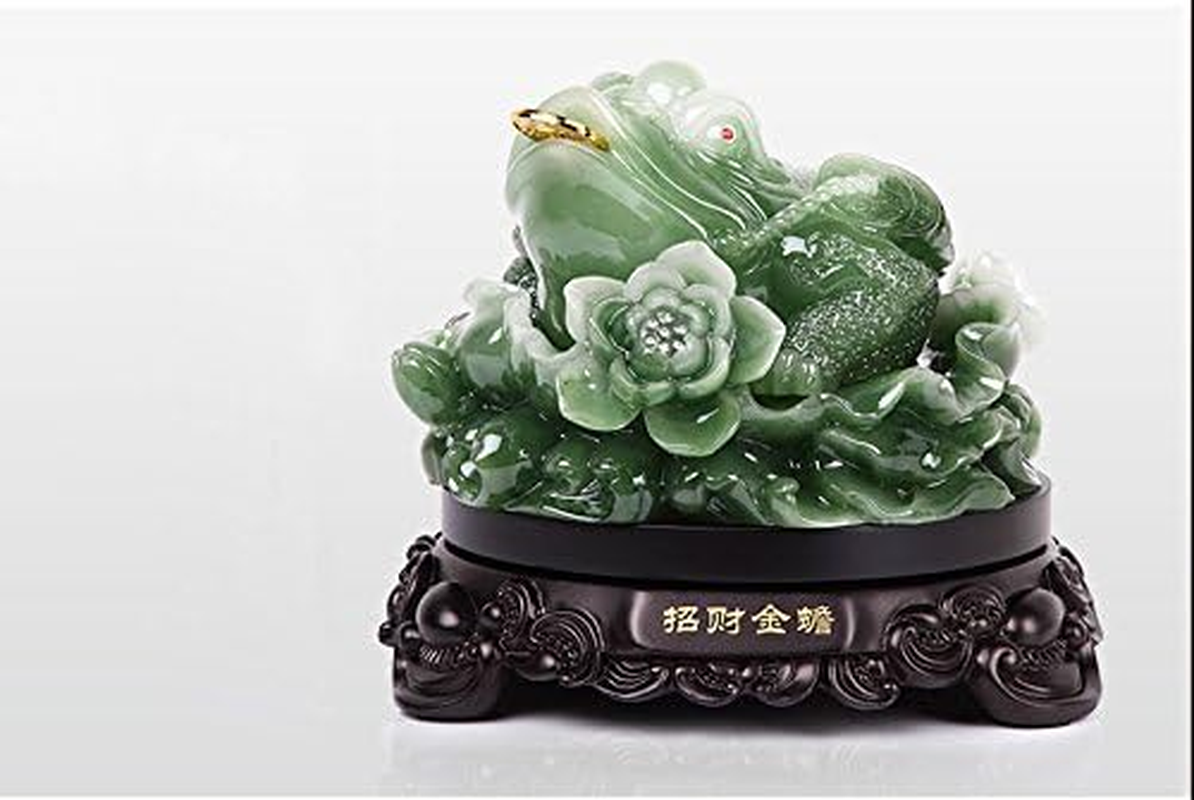 Wenmily Feng Shui Money Frog (Three Legged Wealth Frog or Money Toad) Statue,Feng Shui Decor,6.9"(W) X 6.5"(H) image number 2