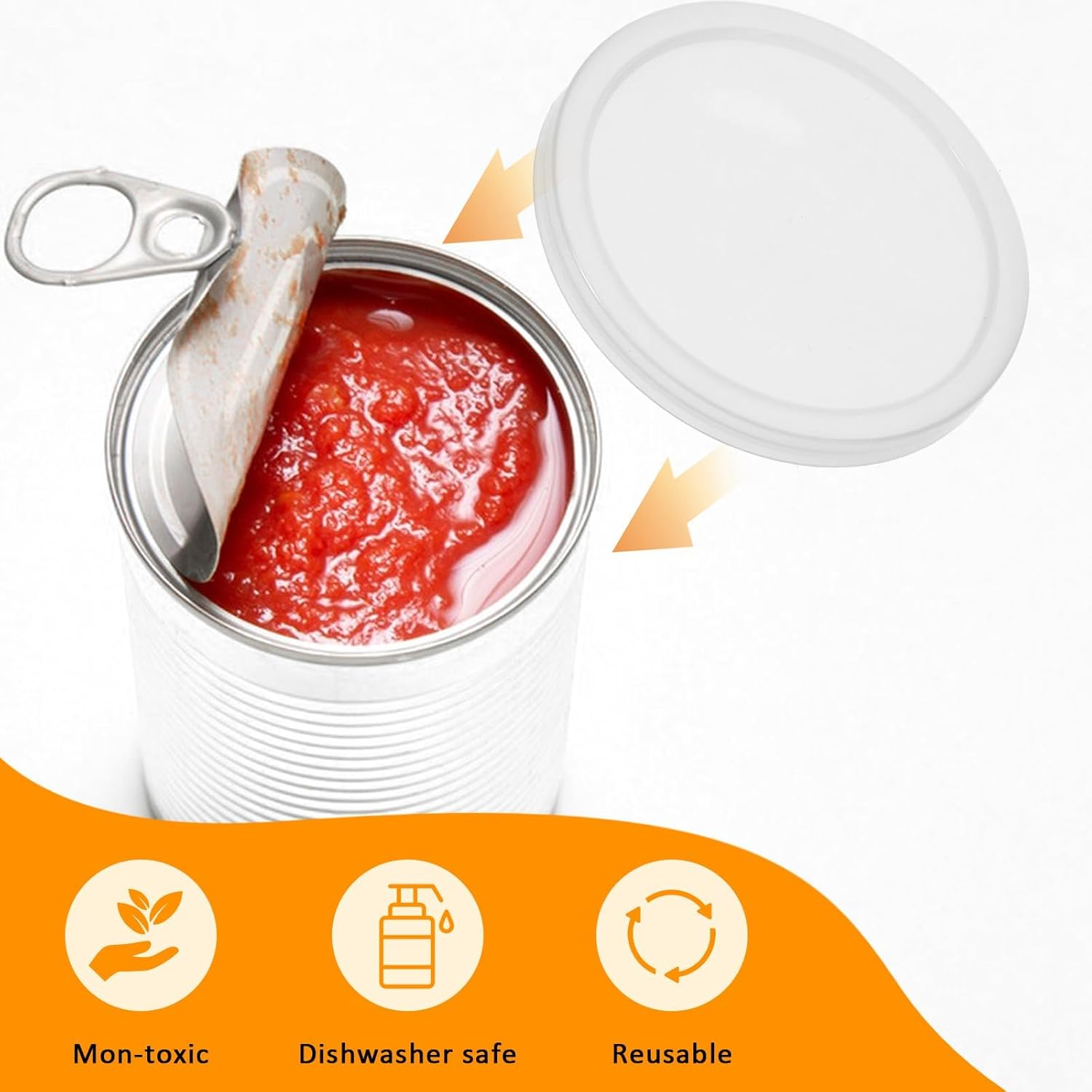 Weenwill Can Covers,6 Pcs Pet Food Covers Clear Plastic Tight Seal Lids Reusable Universal Cat Dog Can Lids for Food Storage Milk Powder Tomato Sauce Canned Beans Dog Cat Pet Cans 75Mm