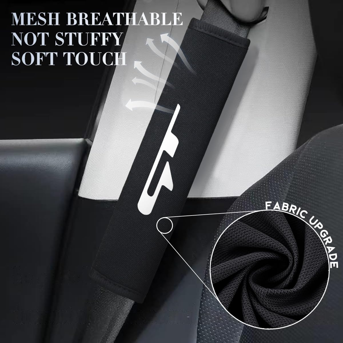 Annloysky 2PCS Black Seat Belt Covers Car Accessories, Car Seat Belt Pads Safety Belt Strap Luggage Shoulder Pad, Car Seatbelt Shoulder Strap Pads Safety Belt Cushions Protective Sleeves - Red Gt image number 5