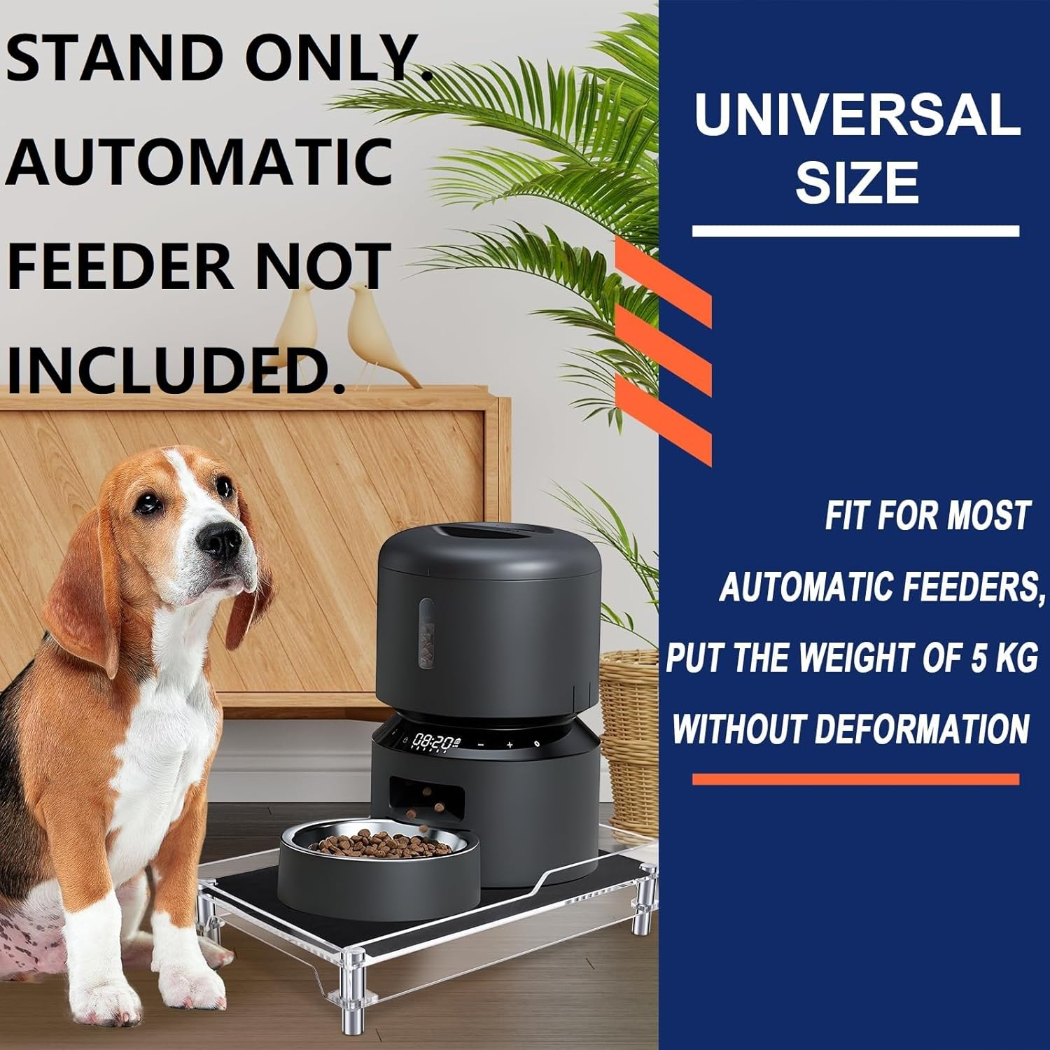 Beautyflier Raised Dog Feeder Stand Elevated Holder for Automatic Cat & Dog Feeders Pet Water Bowl Dispenser Stand Adjustable Fits Small Jugs Holds 5KG, Black (Holder ONLY) image number 4