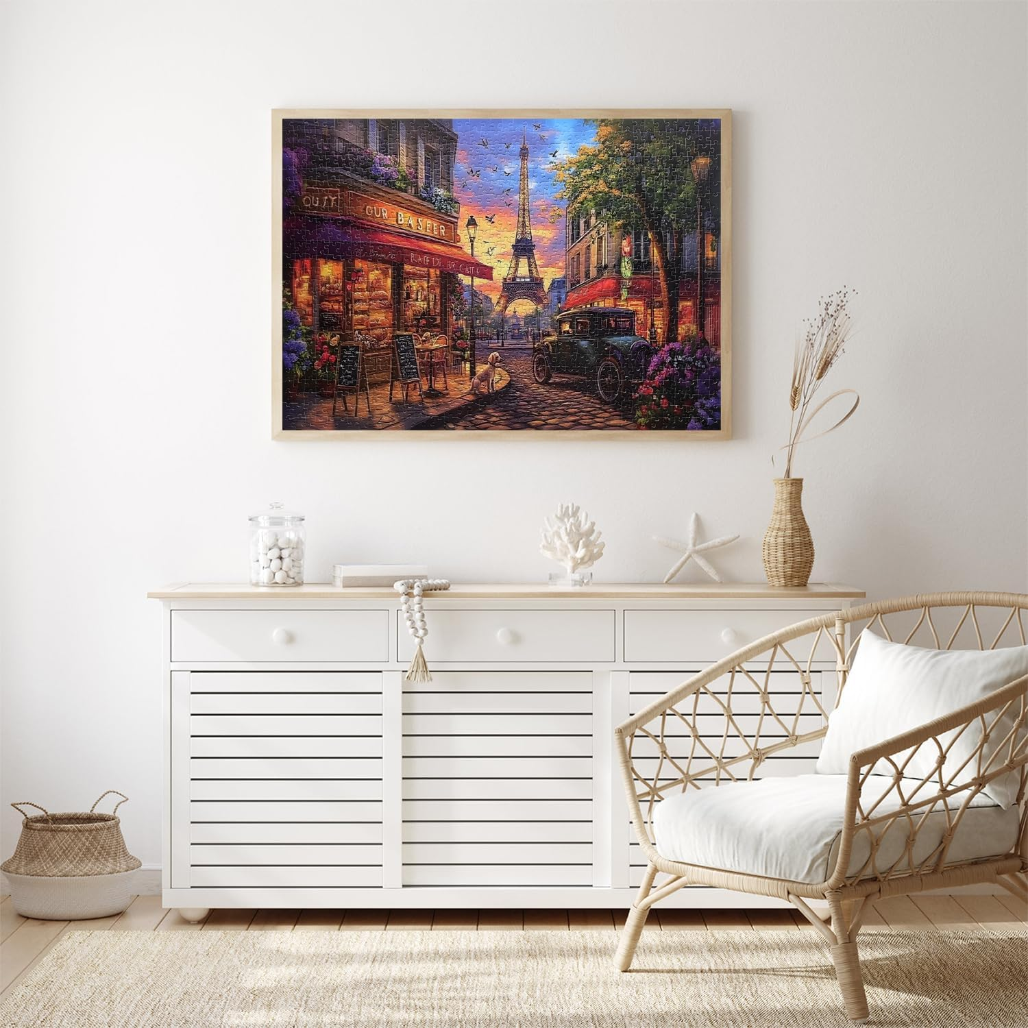 Jigsaw Puzzles for Adults 1000 Pieces Impossible Hard Difficult Challenging Puzzles for Adults 1000Pc Puzzle Eiffel Tower Charming Paris Street Jigsaw Puzzle 1000 Pieces 28 X 20 Inch image number 1