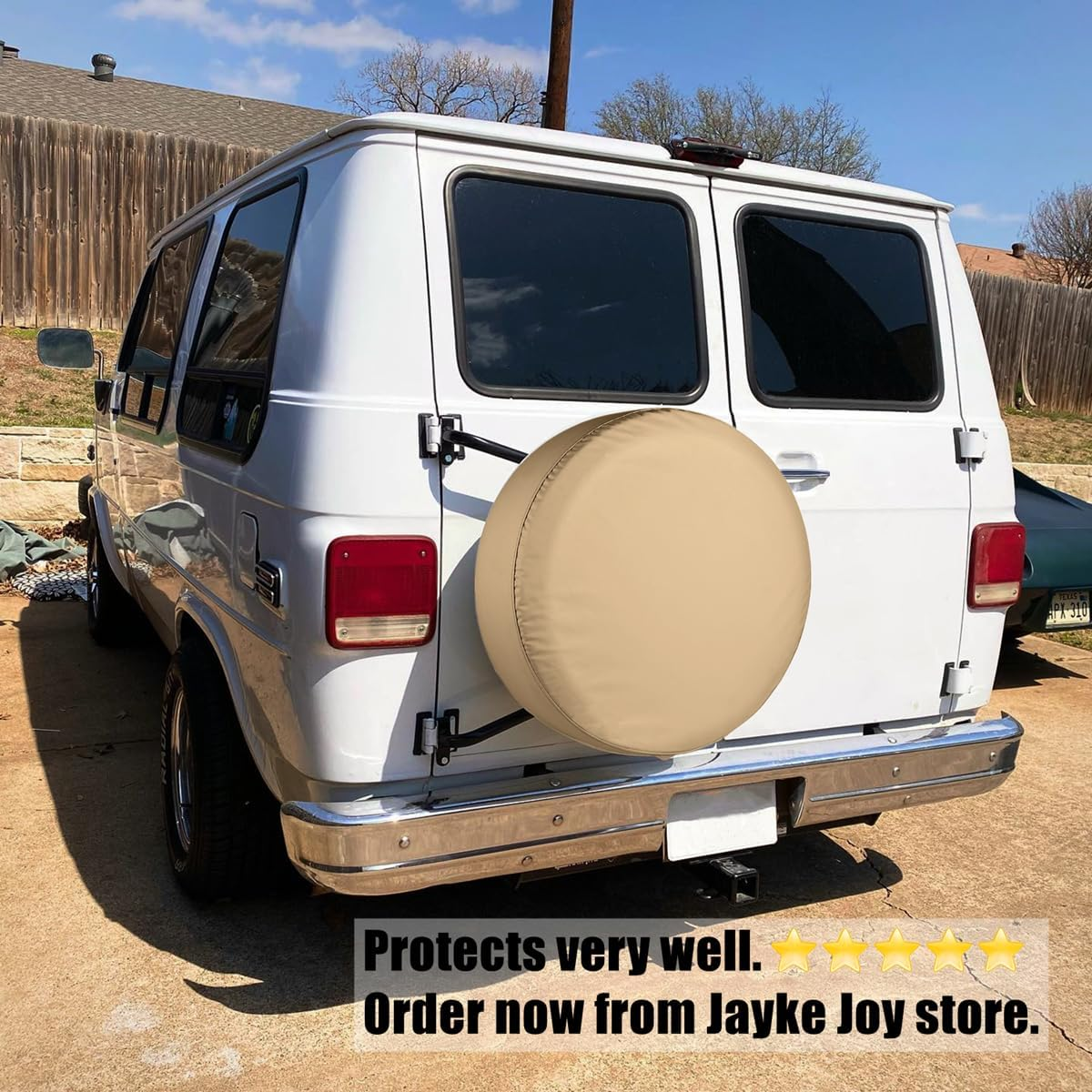Spare Tire Cover, Beige Wheel Cover Waterproof PVC Leather Dust-Proof Universal Fit for Jeep, Trailer, RV, SUV and Camper (16 Inch)