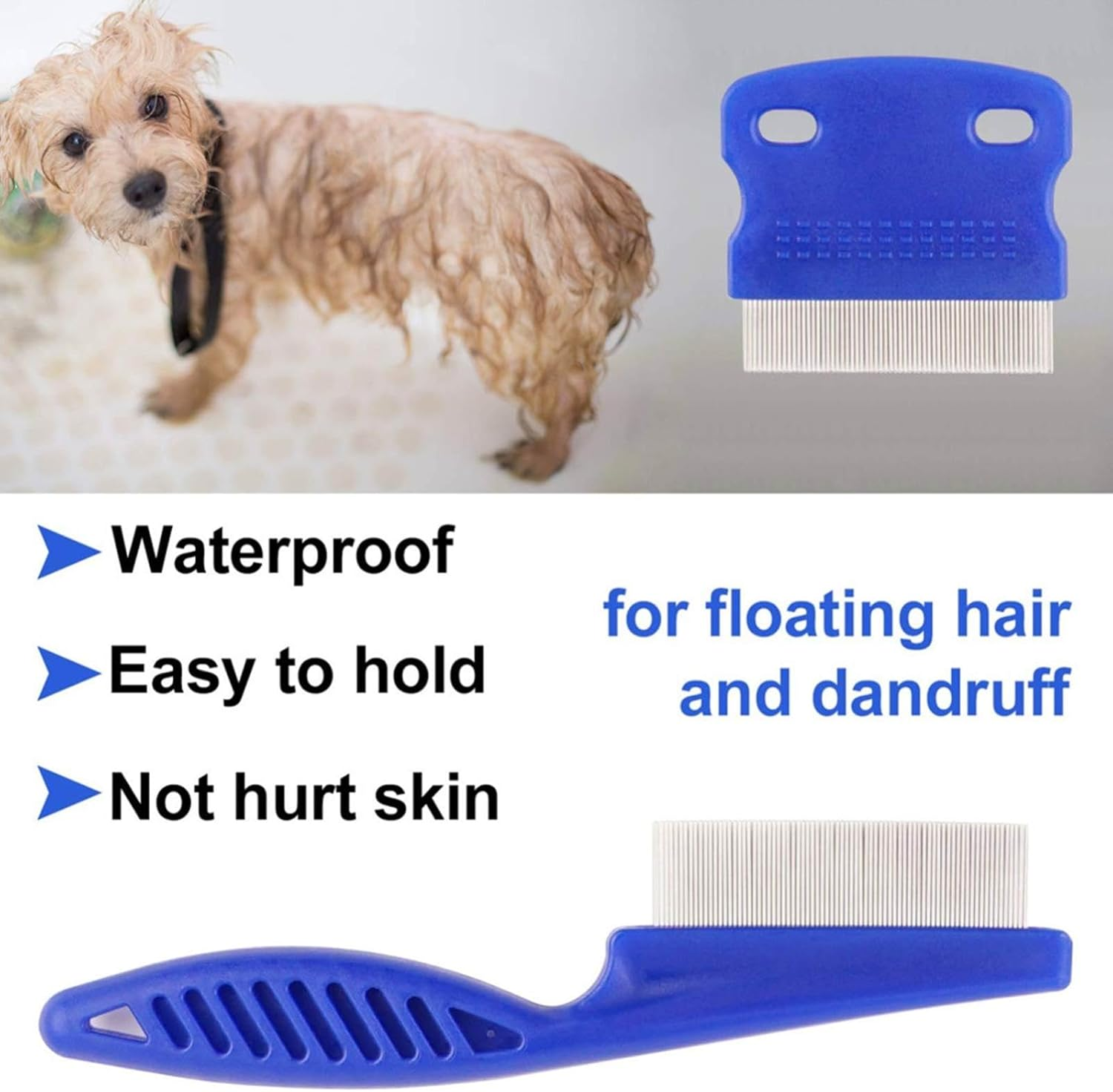 Dog Grooming Comb Pet Care Flea Comb for Cat Dog Pet Stainless Steel Comfort Flea Hair Comb Flea Tick Comb 6Pcs 1Set image number 6