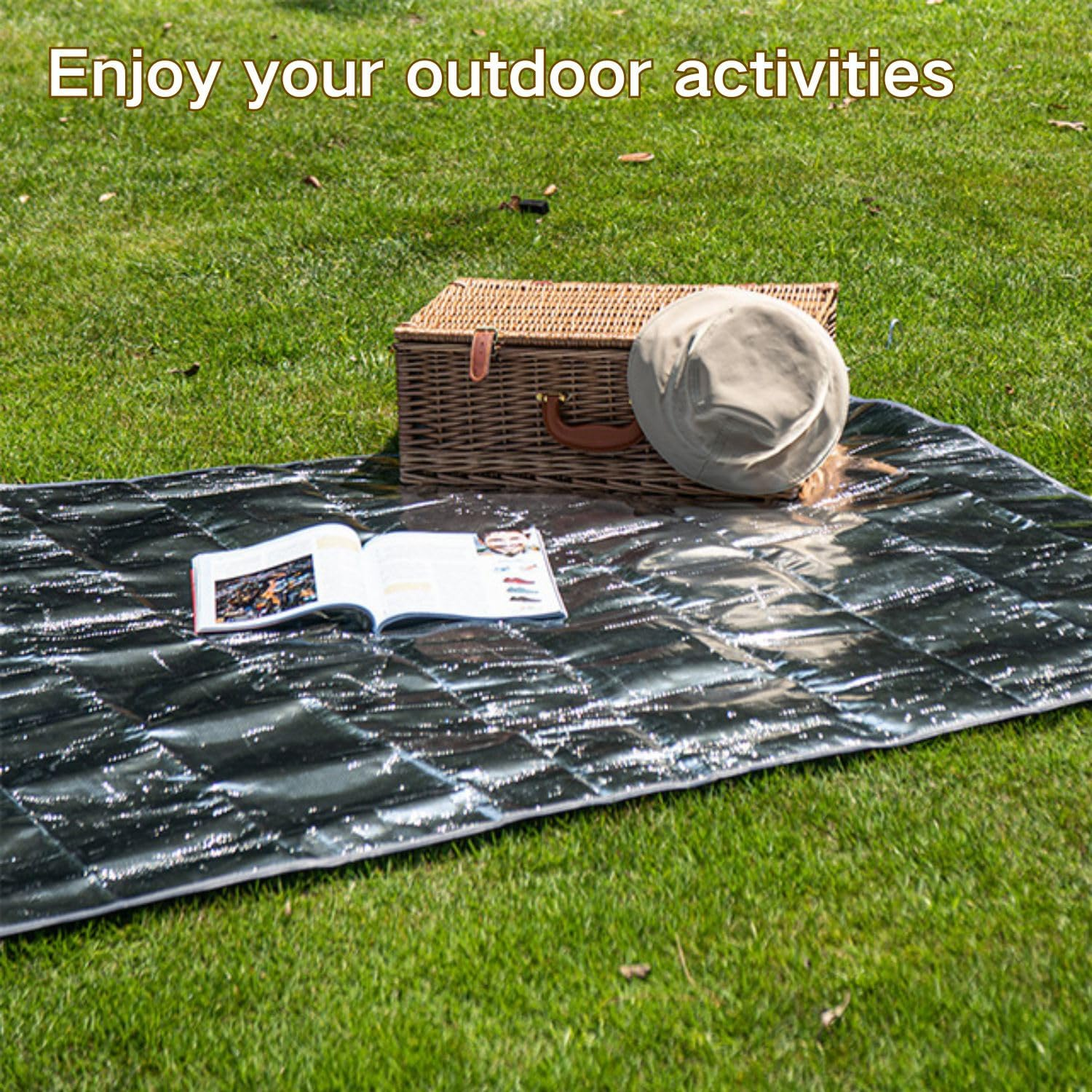 Windhike Naturehike Aluminum Foil Foldable Picnic Blanket, Ultralight Ground Sheet Mat, Waterproof Camping Tarp, Moisture-Proof Pad for Outdoor Picnic,Camping,Beaches, Storage Bag Included (L) image number 1