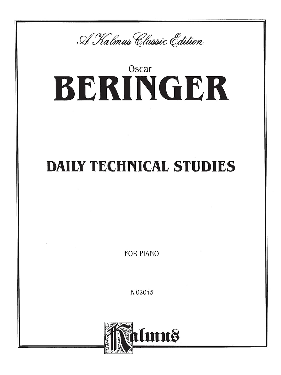 Daily Technical Studies for Piano