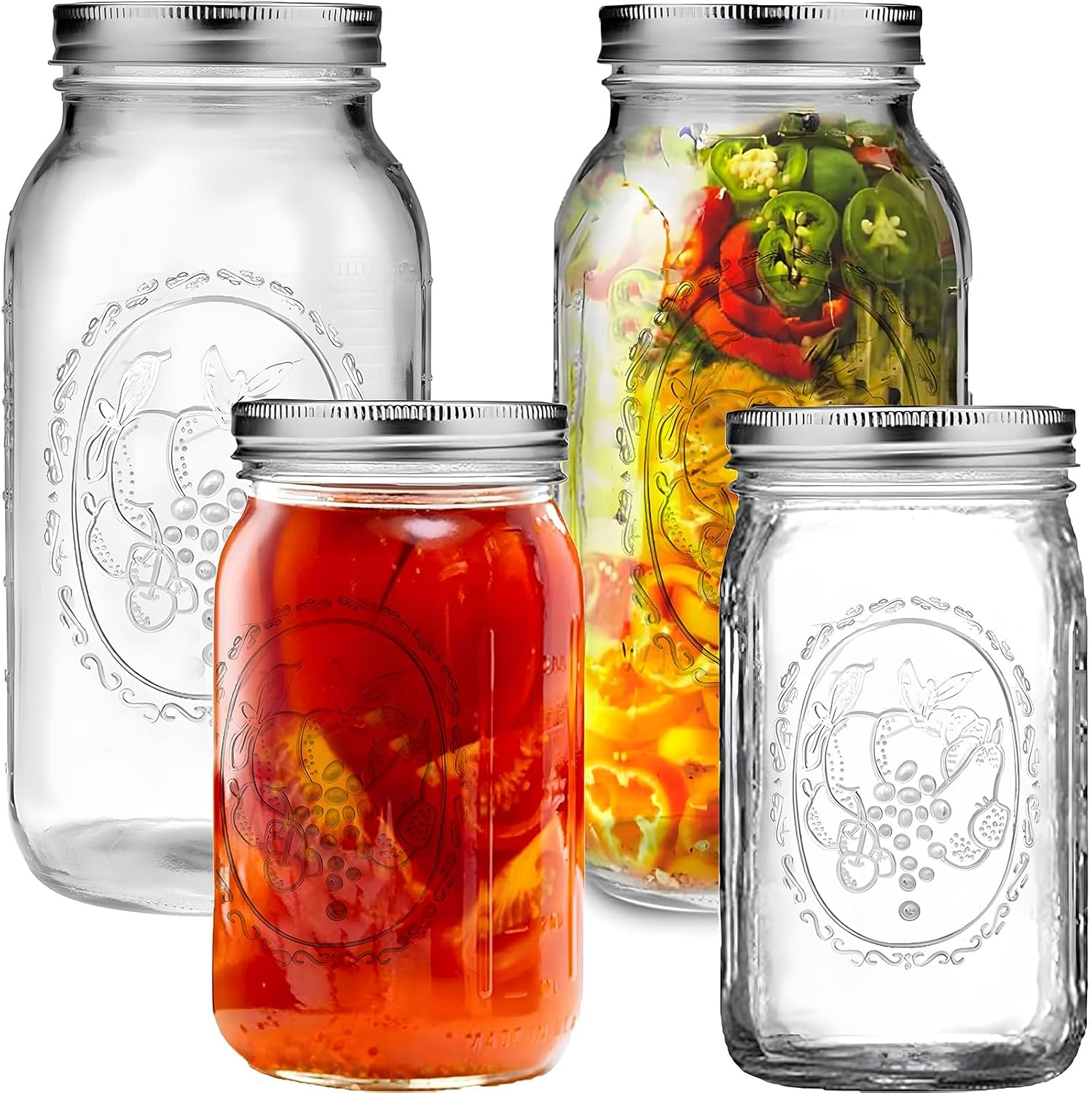 64 Oz+32Oz Wide Mouth Mason Jars Half Gallon Mason Jars with Airtight Lids and Bands for Canning, Fermenting & Pickling (4 Piece) image number 2