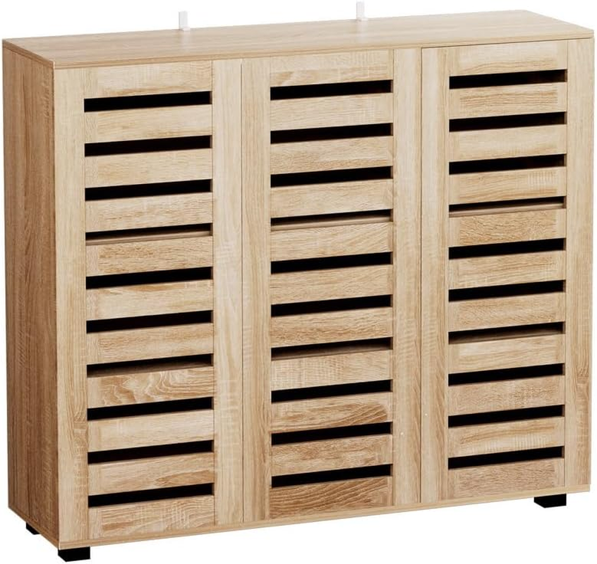 Artiss Shoe Cabinet, 30 Pairs Wooden Storage Rack Cabinets Bench Box Drawers Organiser Shoes Shelf Drawer, Cupboard Hallway Home Decor Bedroom Furniture Display Wardrobe Sturdy Construction image number 6