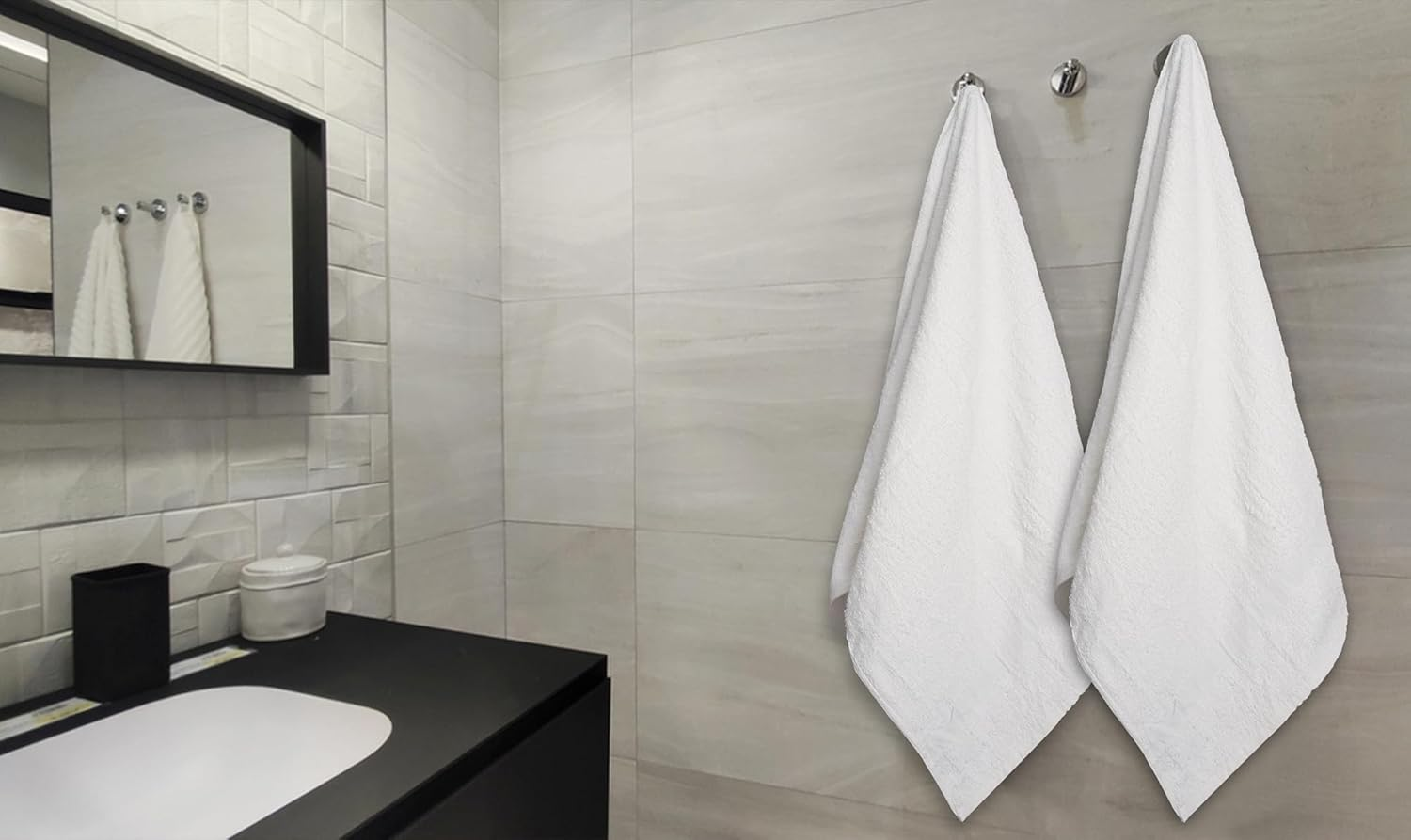 ZUPERIA White Bath Towels Bulk 24 Pack (20 X 40 Inches) - 100% Cotton Economy Light Weight Towels for Commercial Use - Quick Dry, Ultra-Soft, and Absorbent Bulk Towels image number 4