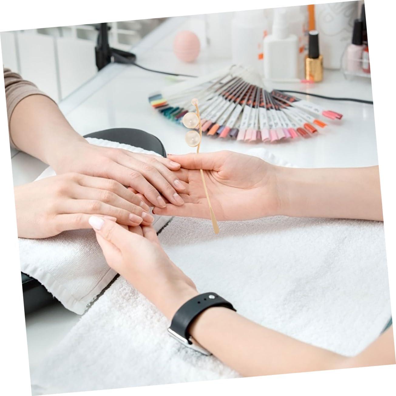 AUTSUPPL 2Pcs Nail Art Stirring Rods Pearl Head for Nail Accessories Stir Sticks Epoxy Stir Sticks for Mixing image number 2