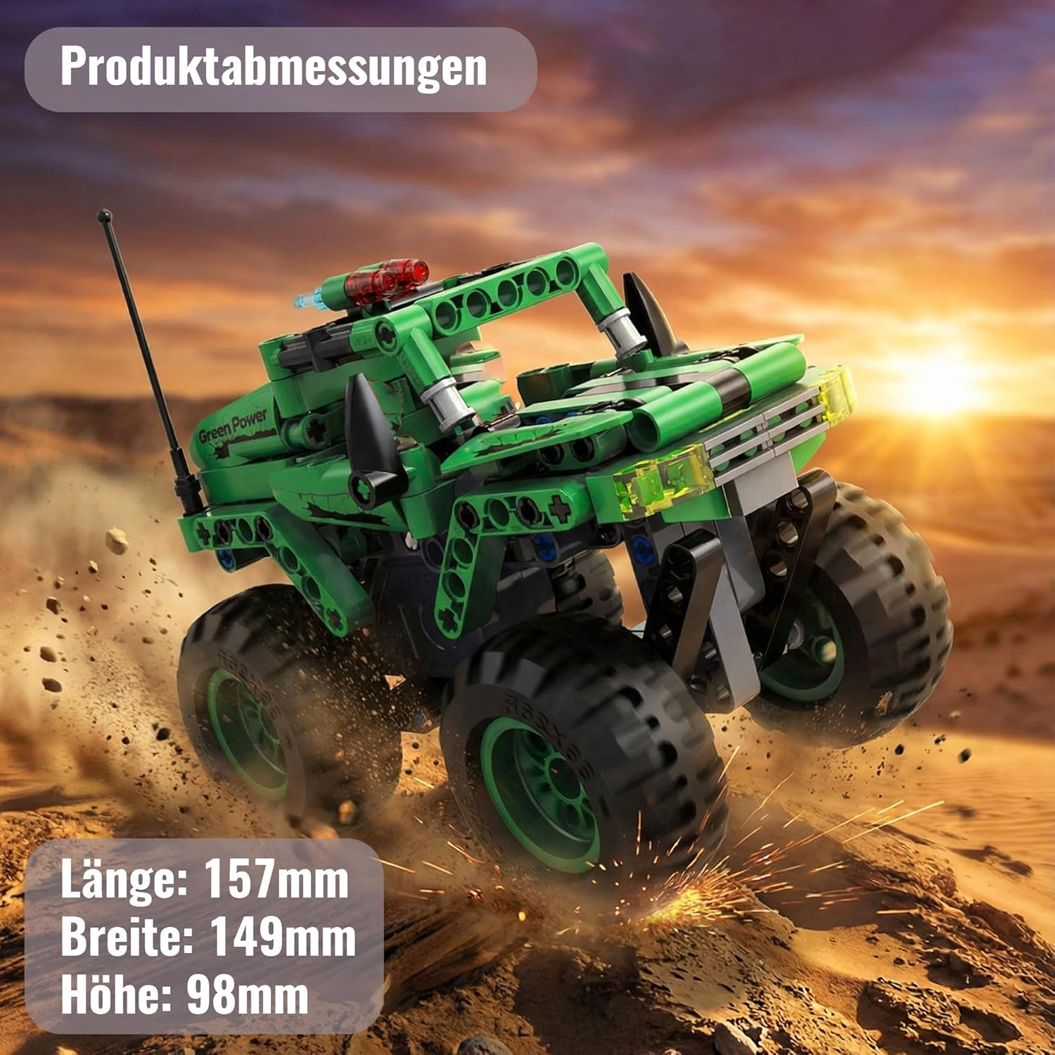 SUV Jeep Car CADA Building Block Set with Pull Back Function, Vehicle Plug-In Kit DIY Pull-Back Toy, Off-Road Vehicle Model Kit Made of Clamping Blocks, Pickup Technology Kit for Children and Adults image number 2