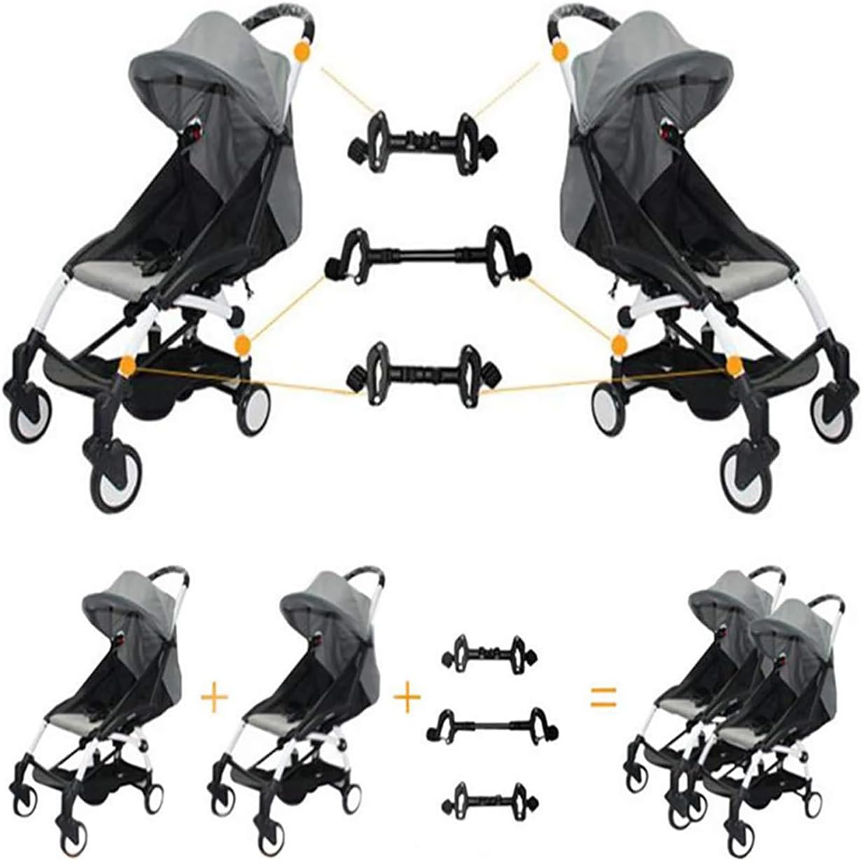 Baby Stroller Connectors, Turn 2 Strollers into an Instant Tandem Stroller, Fits Most Baby Strollers image number 1