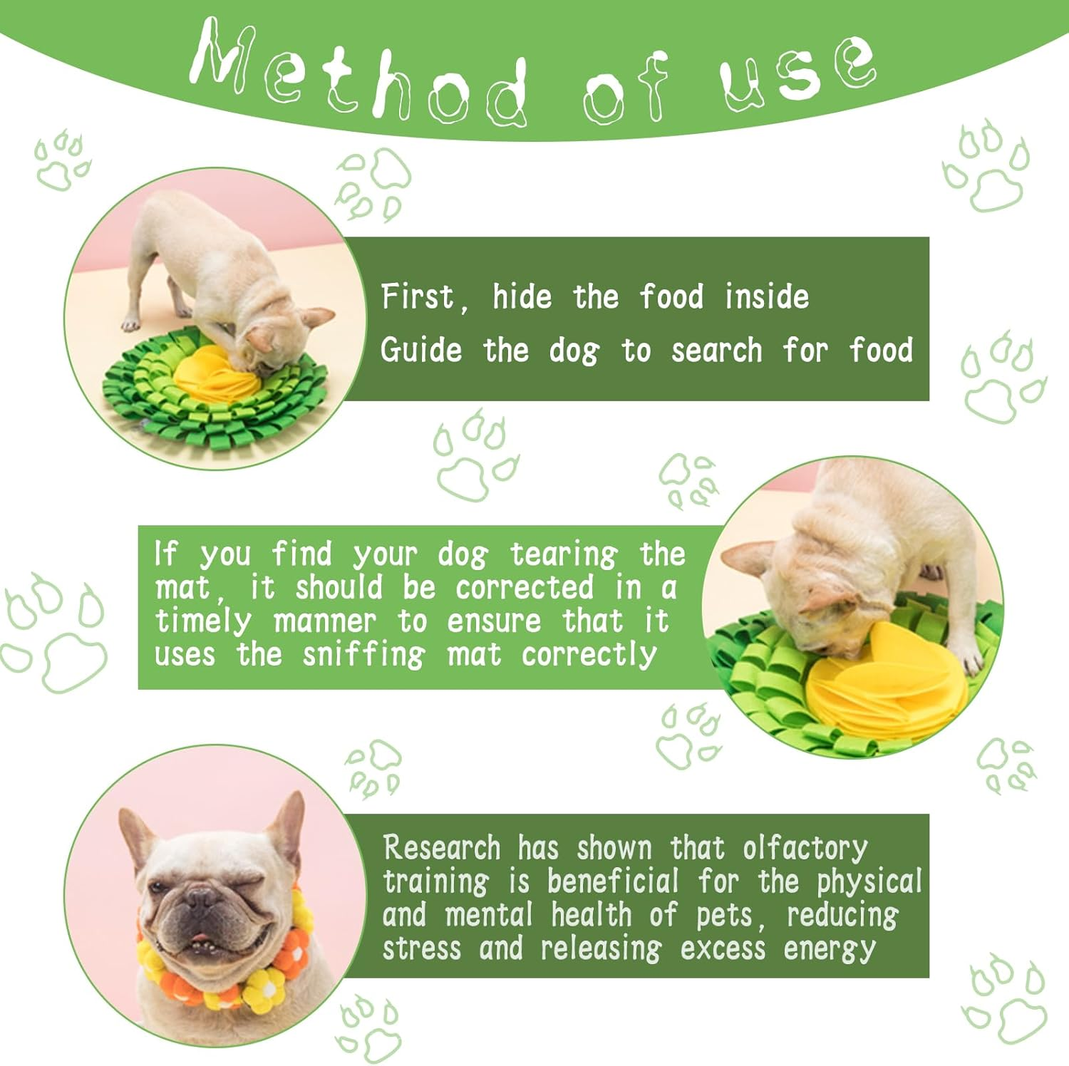 Snuffle Mat for Dogs,Pet Snuffle Mat Sniffing Mat Encourages Natural Foraging Skills and Slow Eating Washable Dog Feeding Mat Interactive Dog Toys for Small Medium Large Breeds