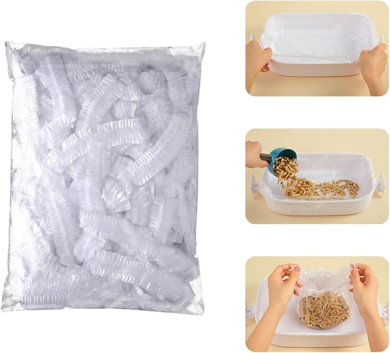 Septillar Disposable Small Animal Cage Liners, Litter Tray Toilet Plastic Film for Rabbit Guinea Pig Bird Hamster Chinchilla Hedgehog (30Pcs)