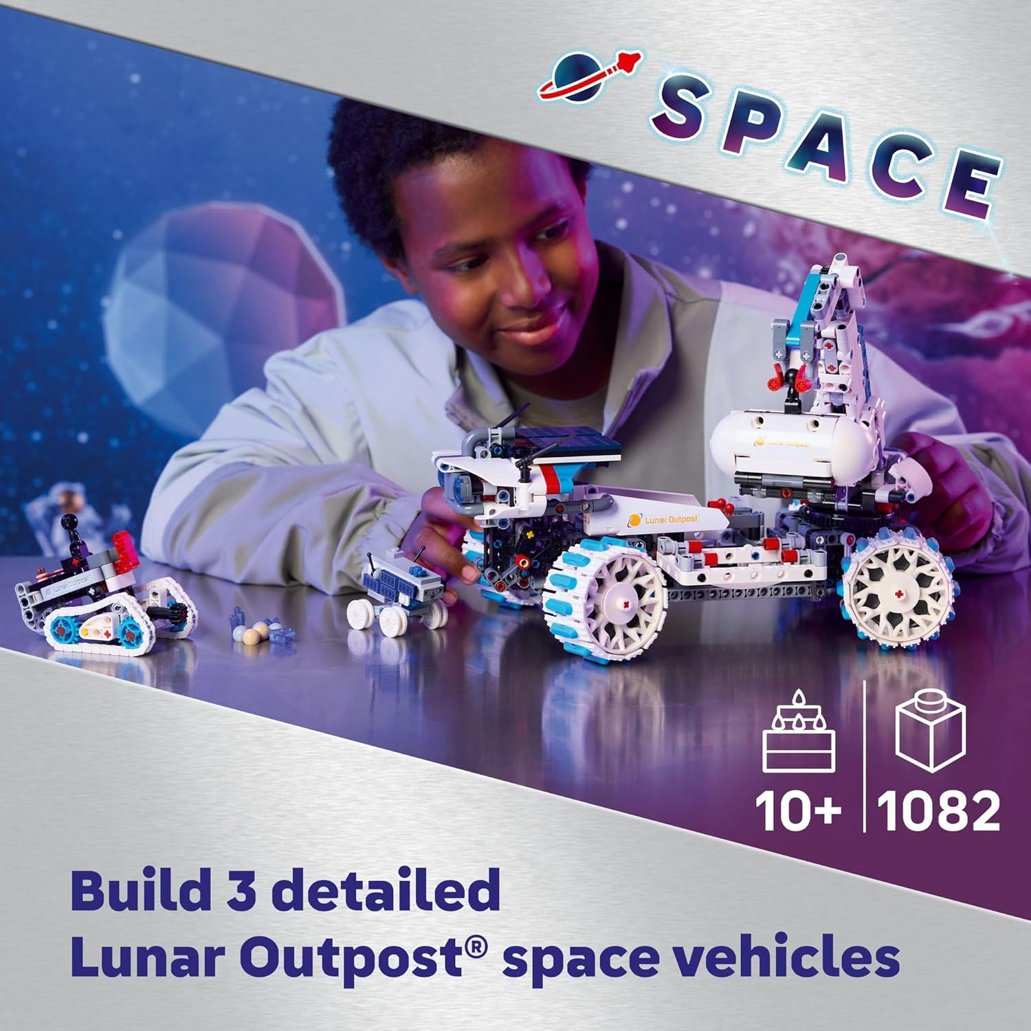 LEGO&reg; Technic Lunar Outpost&trade; Moon Rover Space Vehicle 42211 Kids&rsquo; Building Set, Toy for Boys and Girls Aged 10 Years Old and over Who Enjoy Science Kits and Robots, STEM Toy image number 4