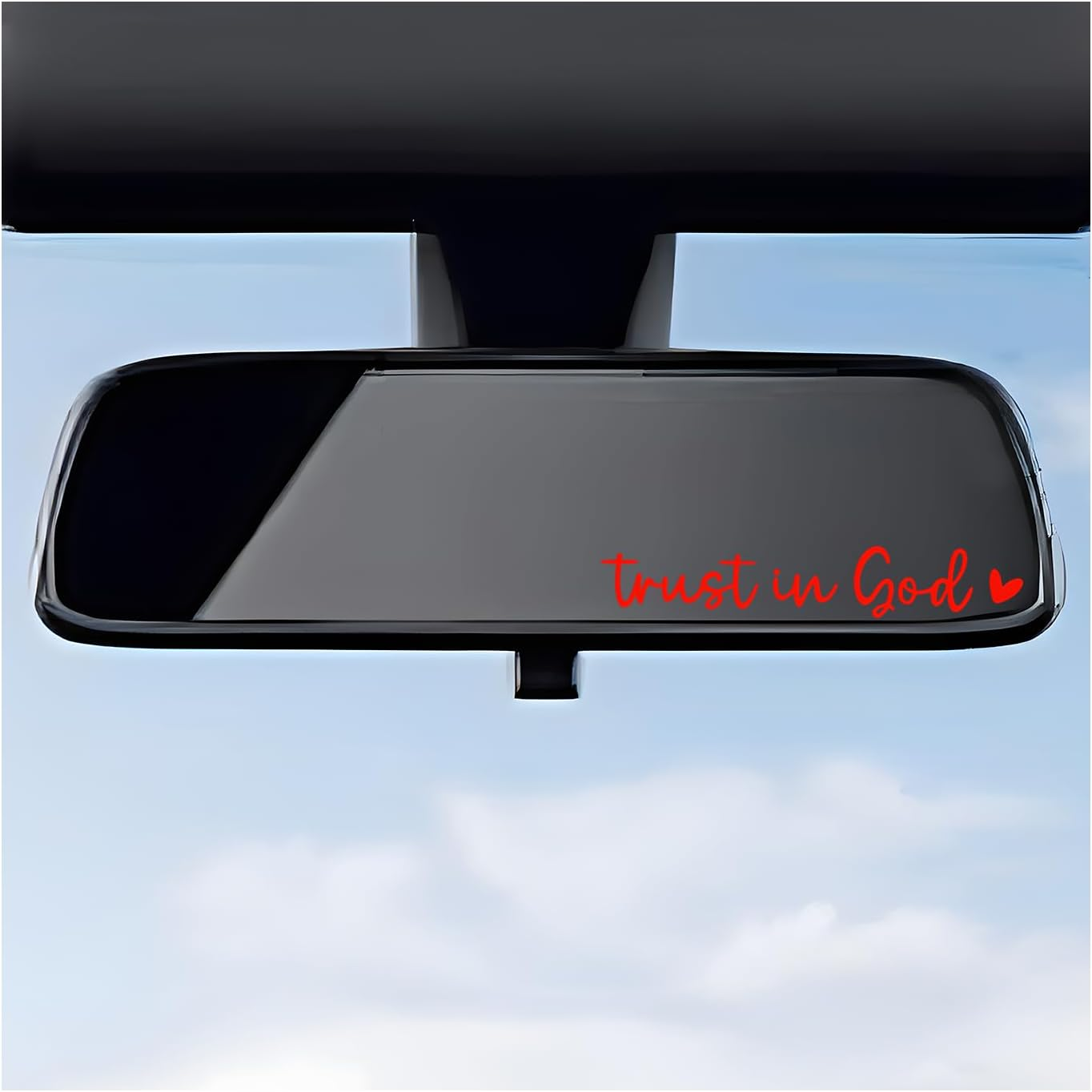 DXNQ 2 PCS Trust in God Rearview Mirror Decals, Automotive Vinyl Rear View Mirror Decorative Stickers, Waterproof Trust in God Stickers for Car Truck Laptop, Car Accessories (Red) - Black,2 Pcs image number 7