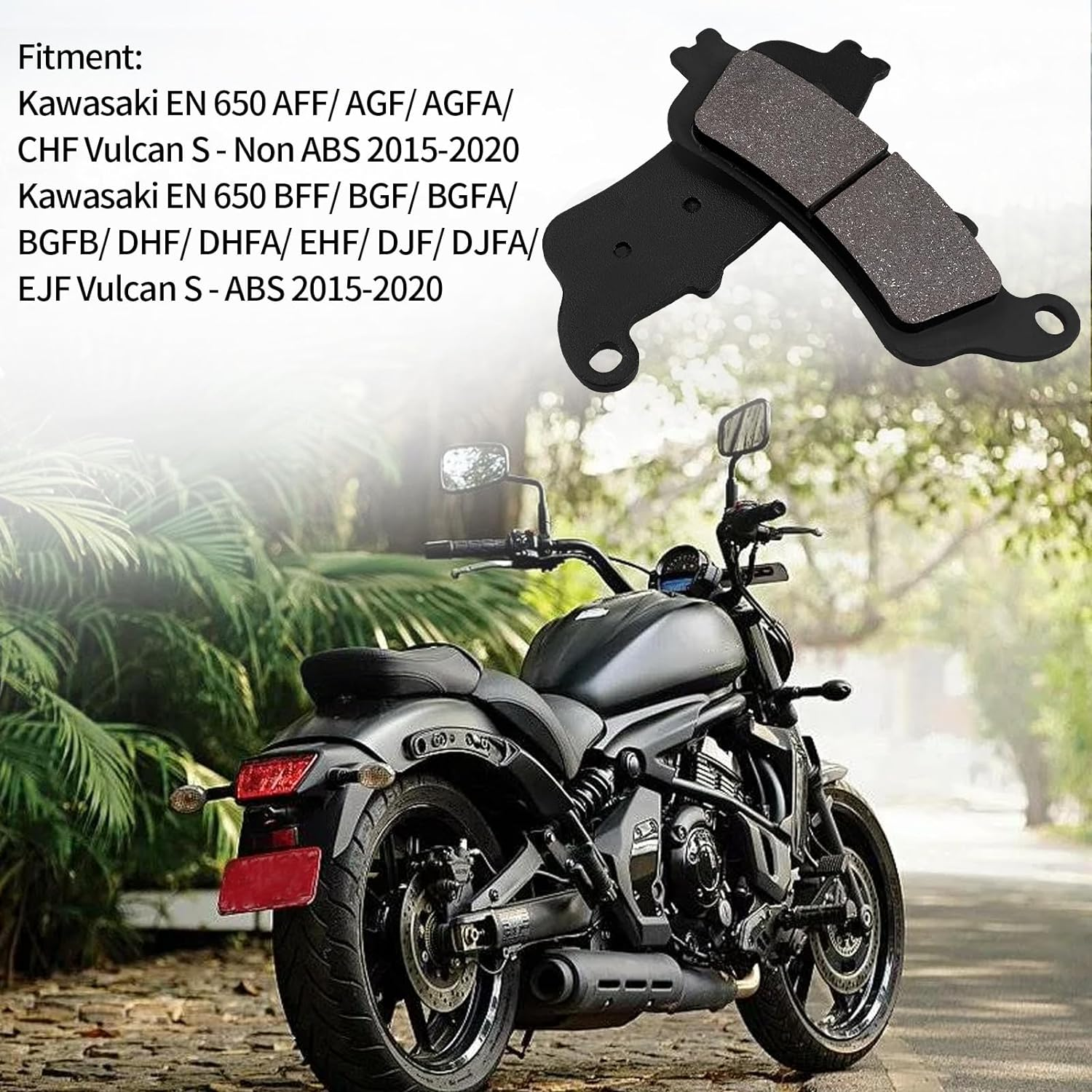 Front and Rear Brake Pads for Kawasaki EN650 EN 650 Vulcan S 2015 2016 2017 2018 2019 2020 image number 3