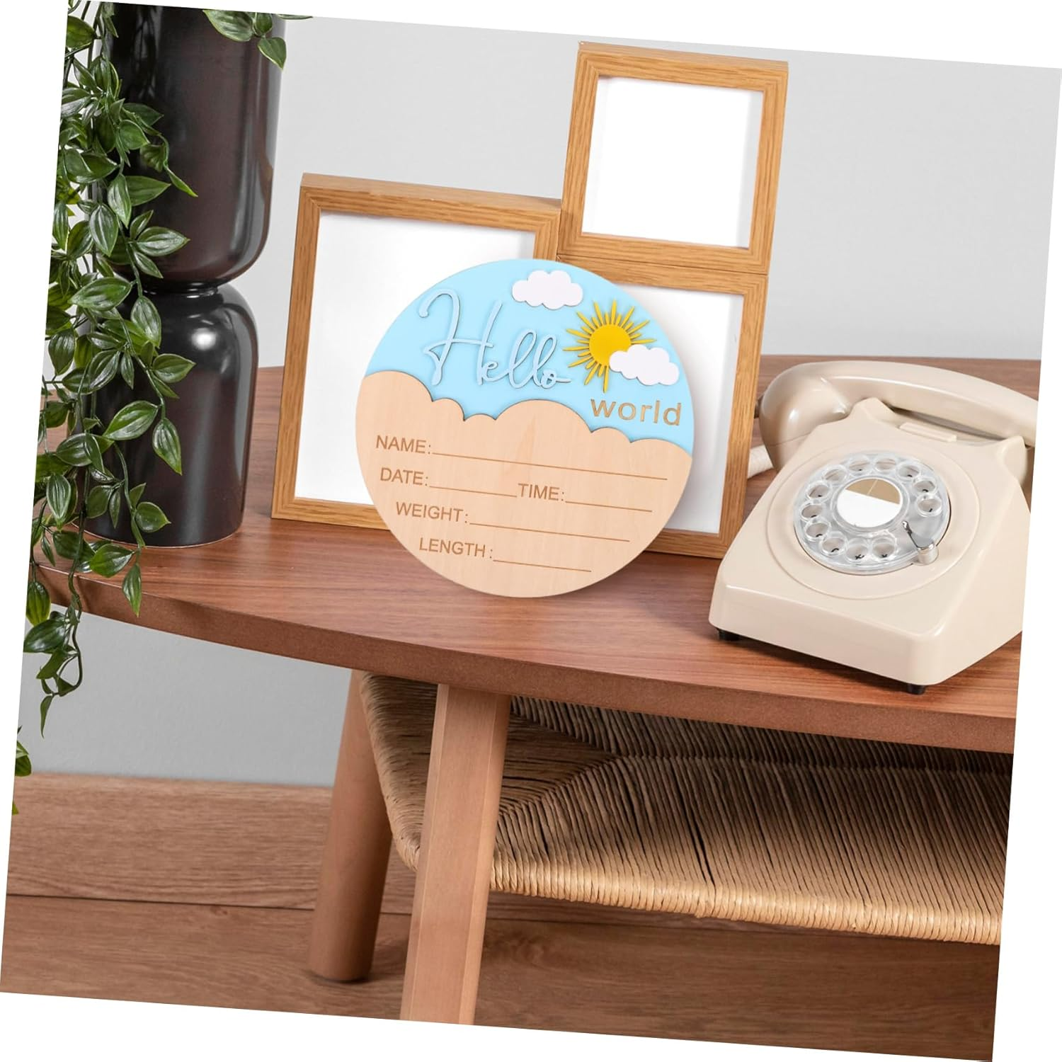 Ifundom Rustic Wooden Newborn Plaque for Photo Props Unisex Birth Name Board for Hospital Nursery Decor Lightweight Safe Design for Showers