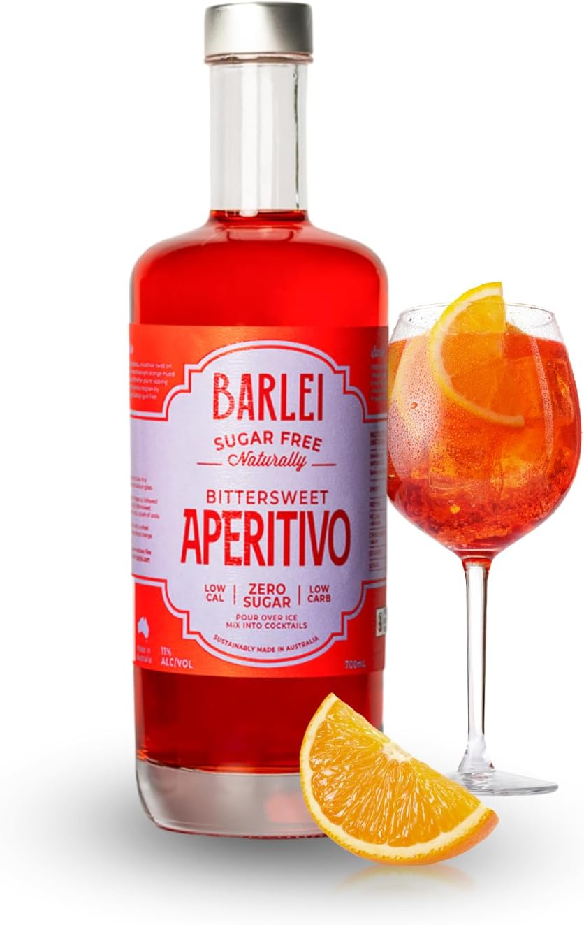 BARLEI Sugar-Free Bittersweet Aperitivo, 700Ml, Zero Sugar, Low Carb