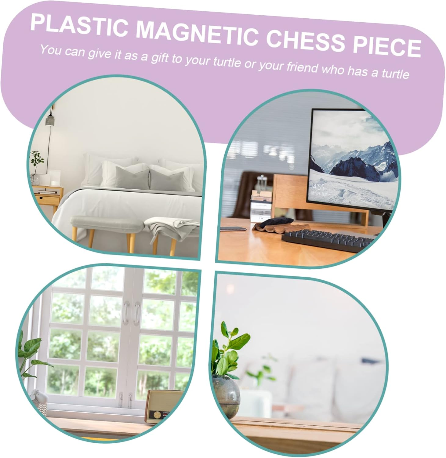 Hohopeti Plastic Turtle Tank Reptile Habitat Box Basking Platform, Small Purple Plastic Pet Breeding Terrarium for Home Turtle Feeding and Reptile Supplies image number 2