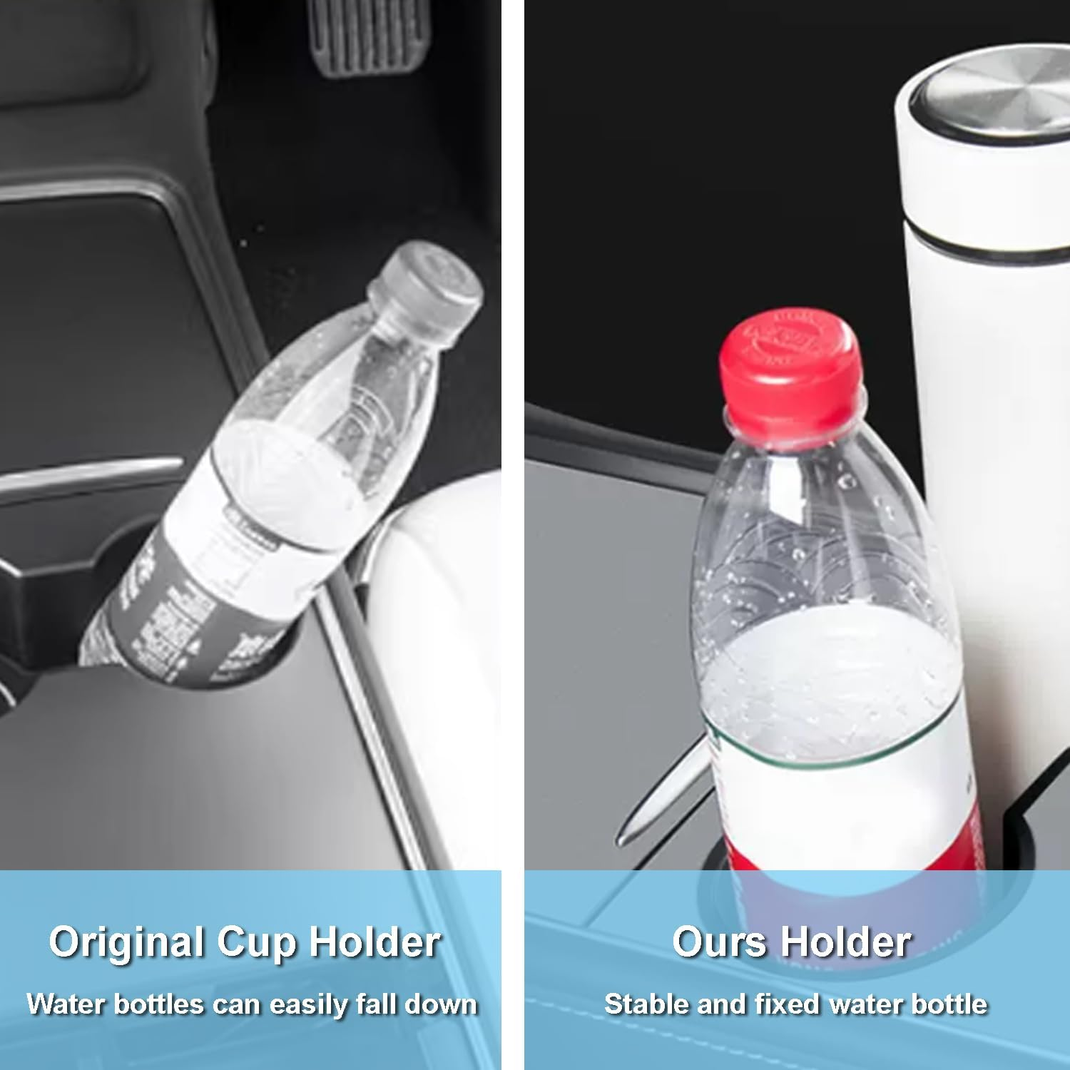 Yotsuba 4-Pack Center Console Organizer Tray Compatible for Tesla Model 3 Model Y Accessories 2021-2025 April, 1PC Armrest Hidden Cubby, 2PCS Flocked Drawer Storage Boxes, 1PC Silicone Cup Holder