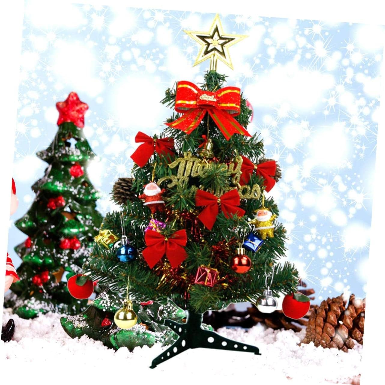 PLAFOPE 45Cm Desktop Christmas Tree Tabletop Decor Artificial Holiday Ornament Small Xmas Tree for Home Party Decoration image number 1