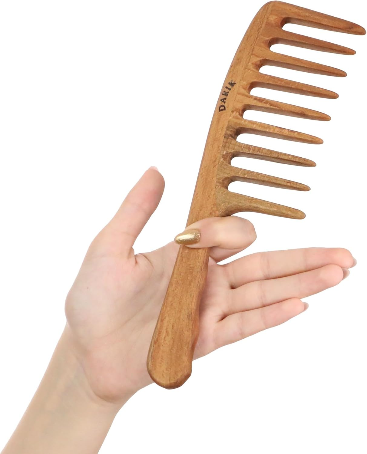 Wide Tooth Wooden Comb | Cepillo Ancho De Madera Para Cabello | Natural Hairbrush | Vintage Style Hairbrush | Wood Comb for Gentle Styling | Anti-Static Hair Comb (Wide Tooth Tail Comb)