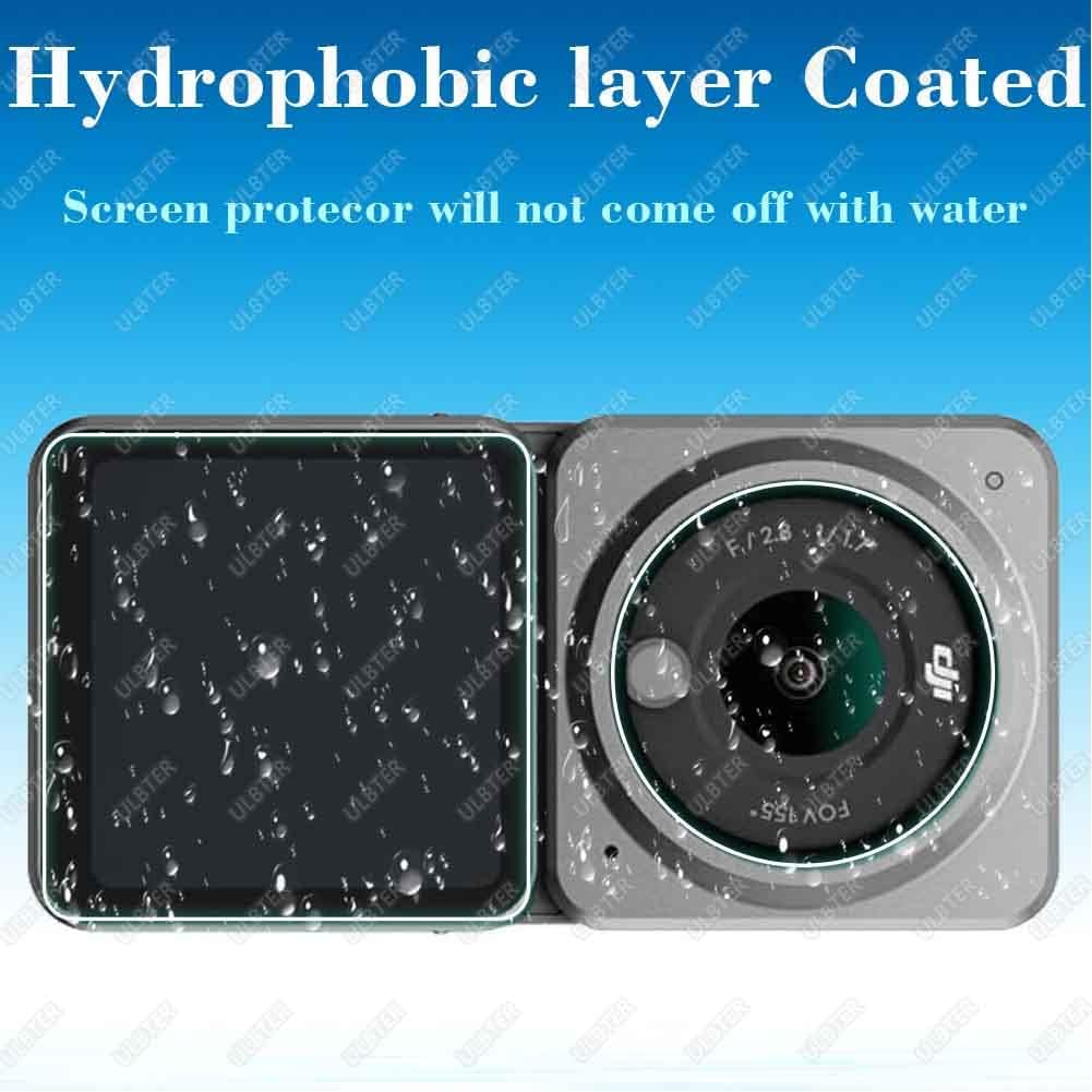 Lens Screen Protector for DJI Action 2 Dual-Screen Combo [2+4Pack], ULTER Tempered Glass Cover 0.3Mm 9H Hardness Anti-Scrach Anti-Fingerprint Anti-Bubble