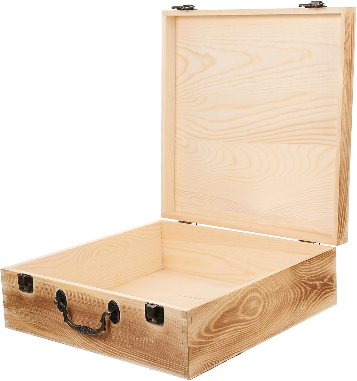 CORHAD Wooden Jewelry Box and Trinket Storage Box Retro 30X30X10Cm Vintage Wooden Treasure Chest for Jewelry Organizer and Keepsake Storage in Home or Use image number 2