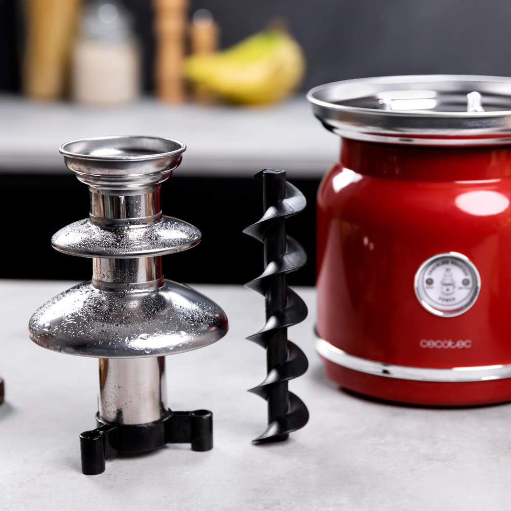Cecotec Fun Chocolate Fountain, Power 90 W, Retro Design, Stainless Steel Tower, 3 Cascade Levels, Removable, Dishwasher Safe Parts image number 2