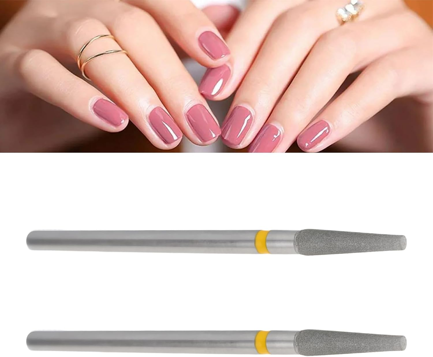 Create Idea 2Pcs Diamond Nail Drill Bits XF Grit 2.35Mm Shank for Electric Nail File Machine Pedicure image number 3