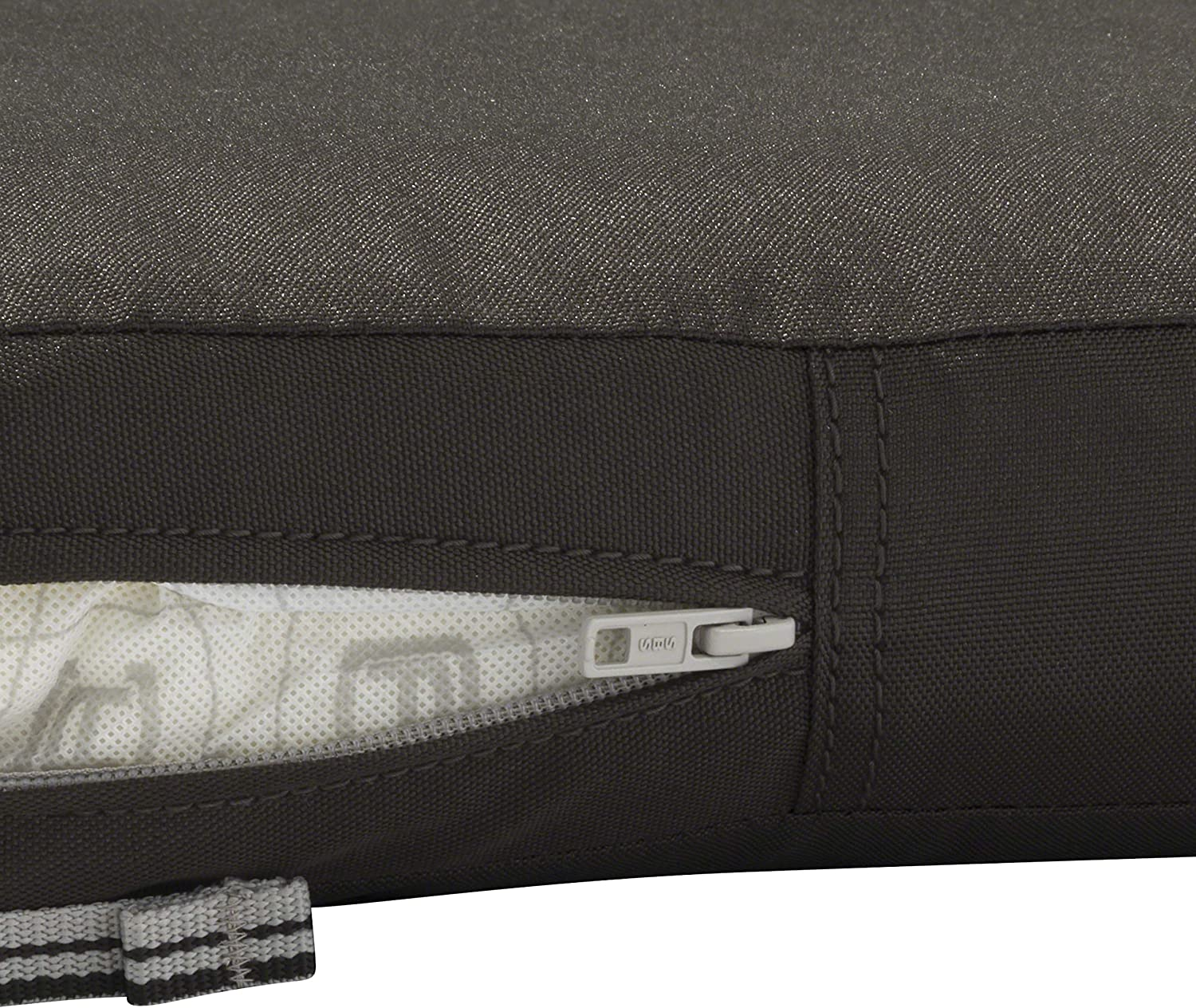 Classic Accessories Ravenna Water-Resistant 72 X 21 X 3 Inch Slip Cover for Patio Chaise Lounge Cushion, Espresso, Patio Furniture Cushion Covers image number 7