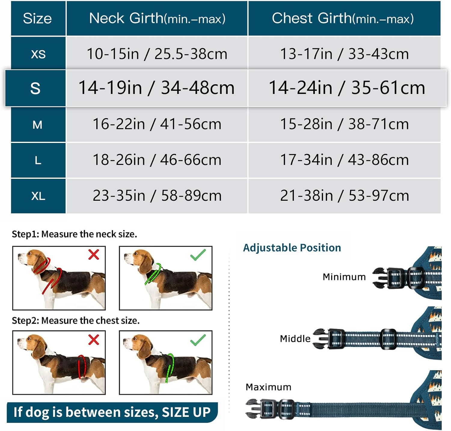 Timos Dog Harness, 3 Snap Buckles No-Pull Soft Padded Dog Vest with 2 Metal Leash Clips, Adjustable Reflective No Choke Pet Harness with Easy Control Handle for Small Dogs, Sunset Valley, S image number 6